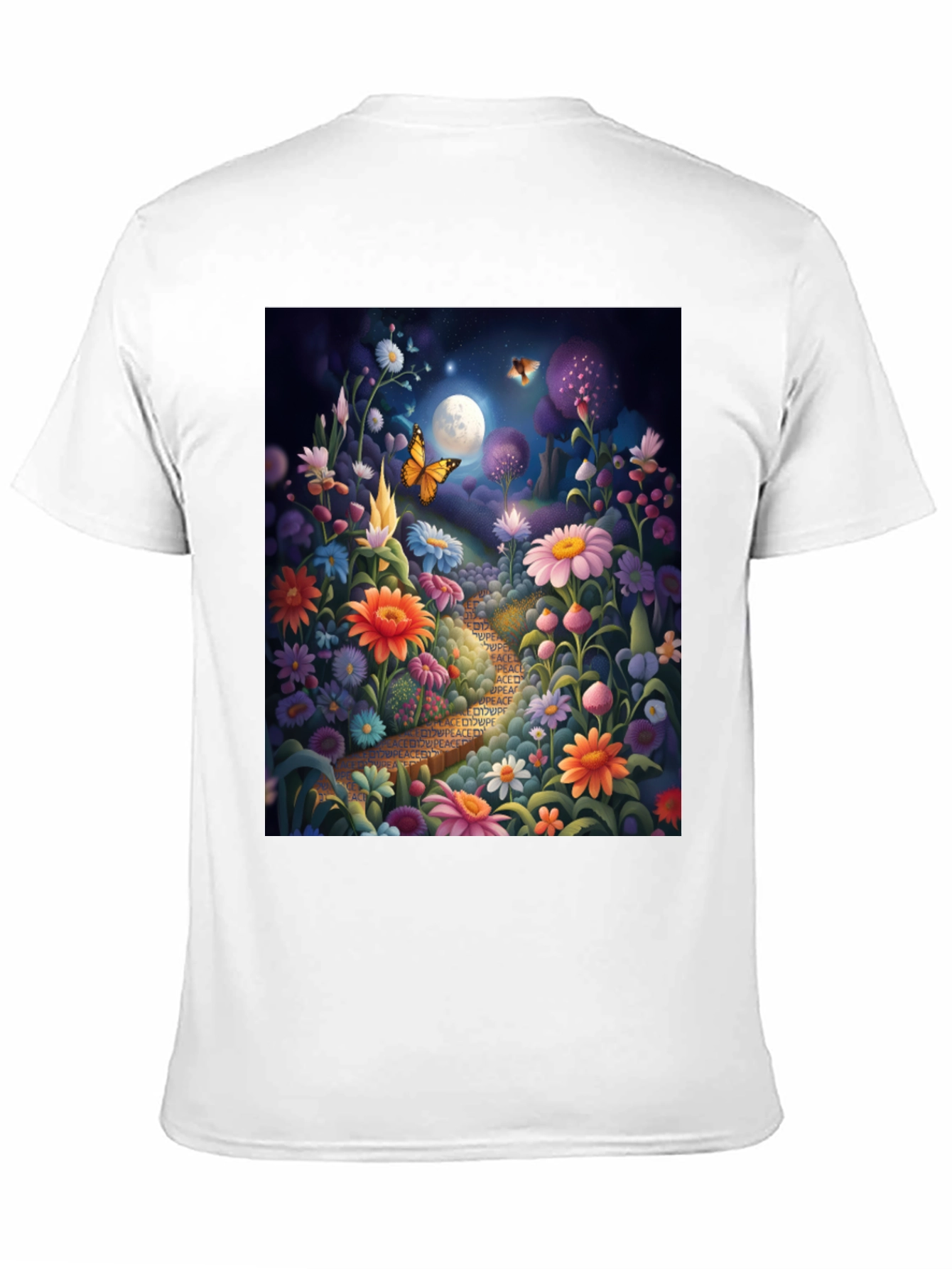 Floral Path Graphic Tee - Whimsical Design