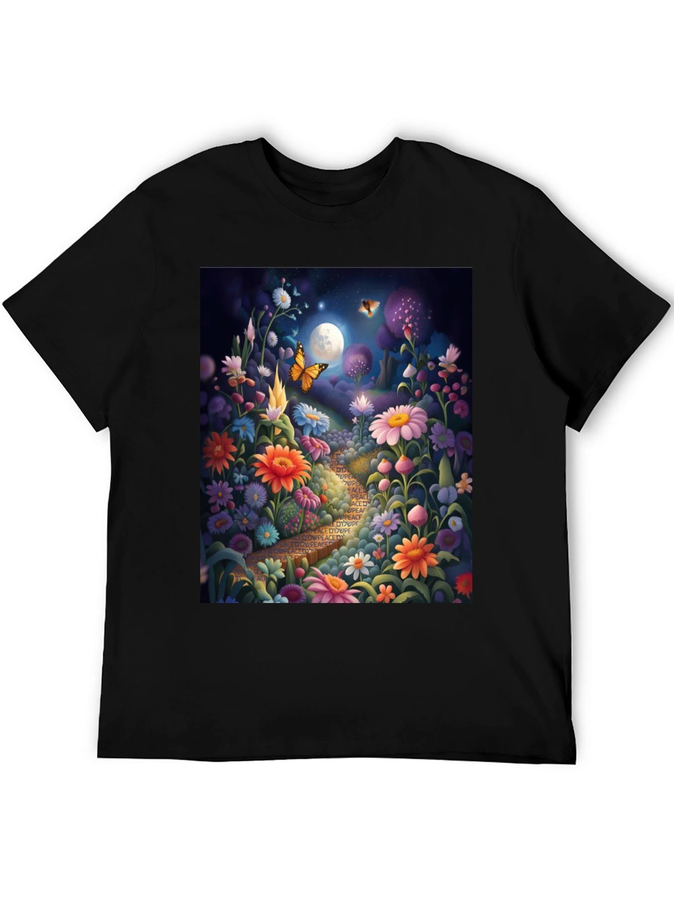 Floral Path Graphic Tee - Whimsical Design