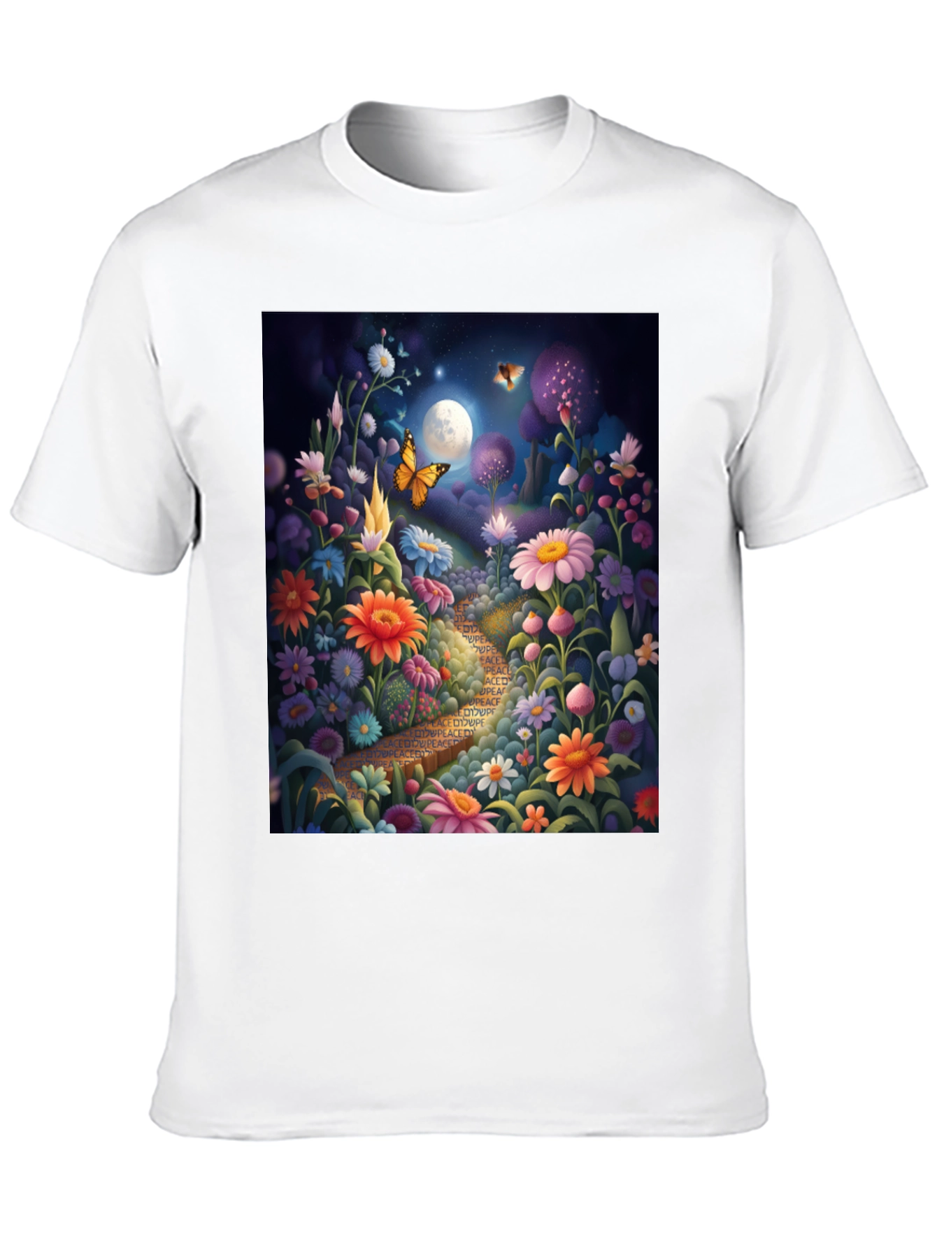 Floral Path Graphic Tee - Whimsical Design