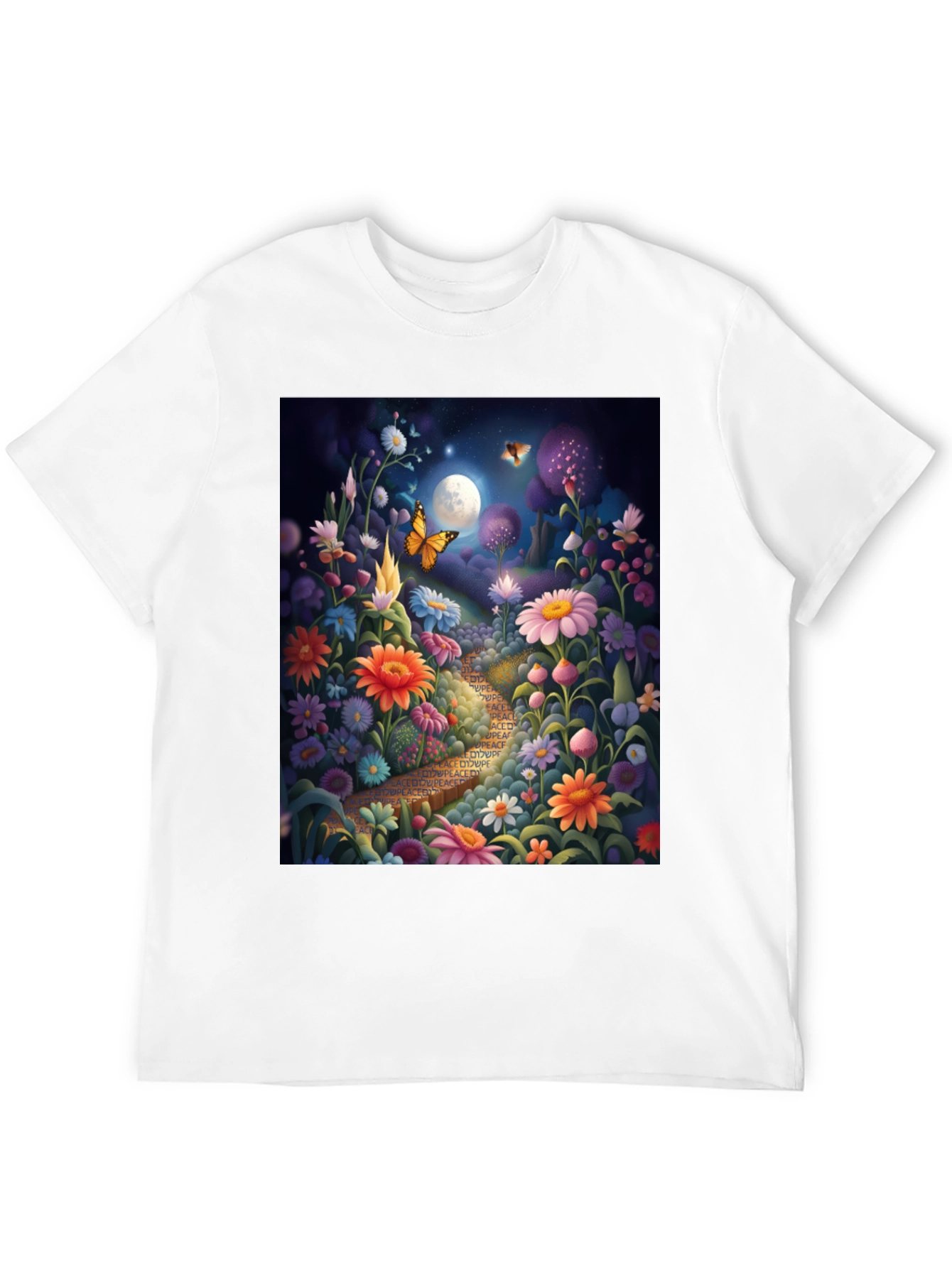 Floral Path Graphic Tee - Whimsical Design