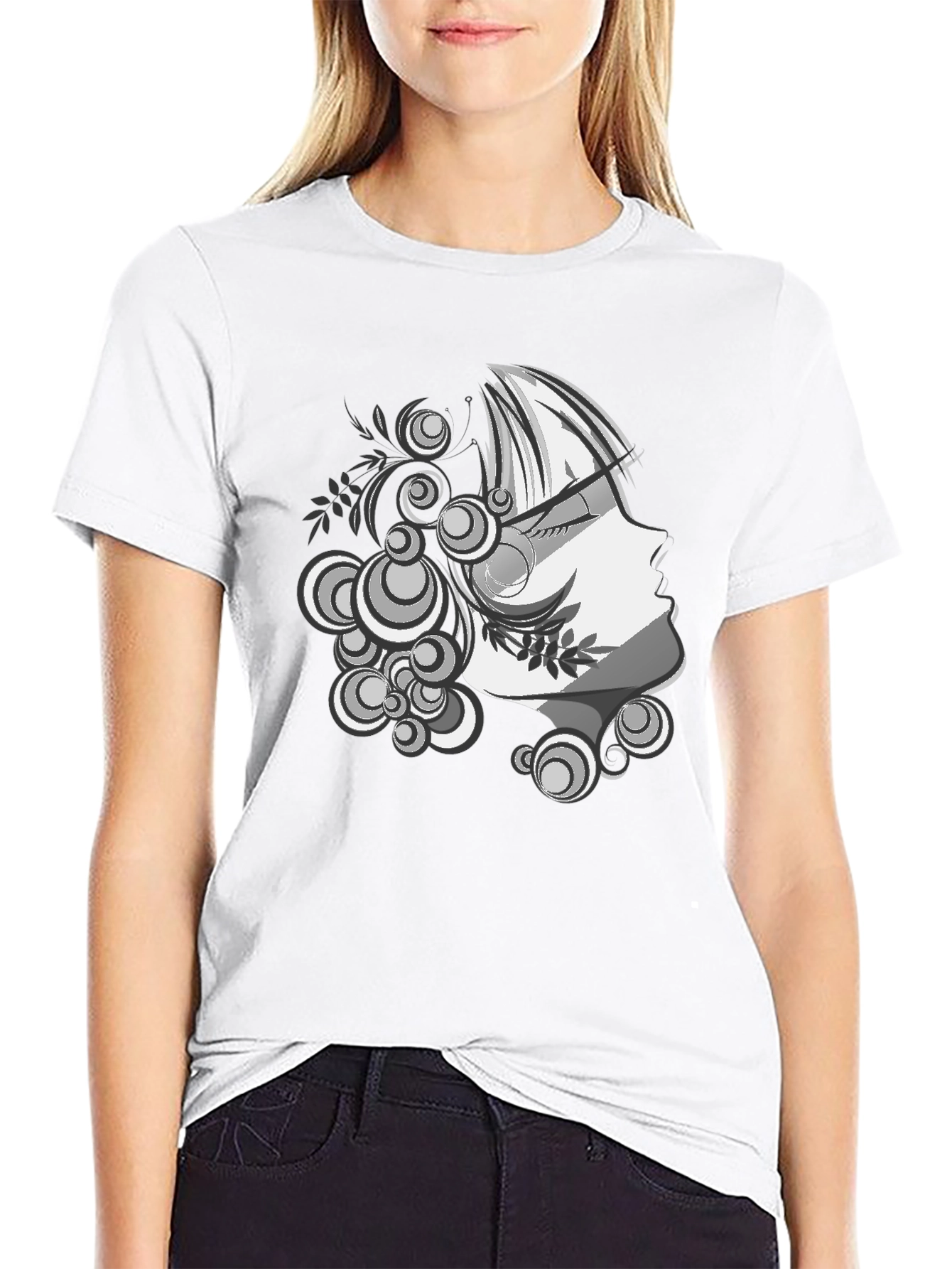 Modern Art Graphic Tee - Stylish Black T-Shirt