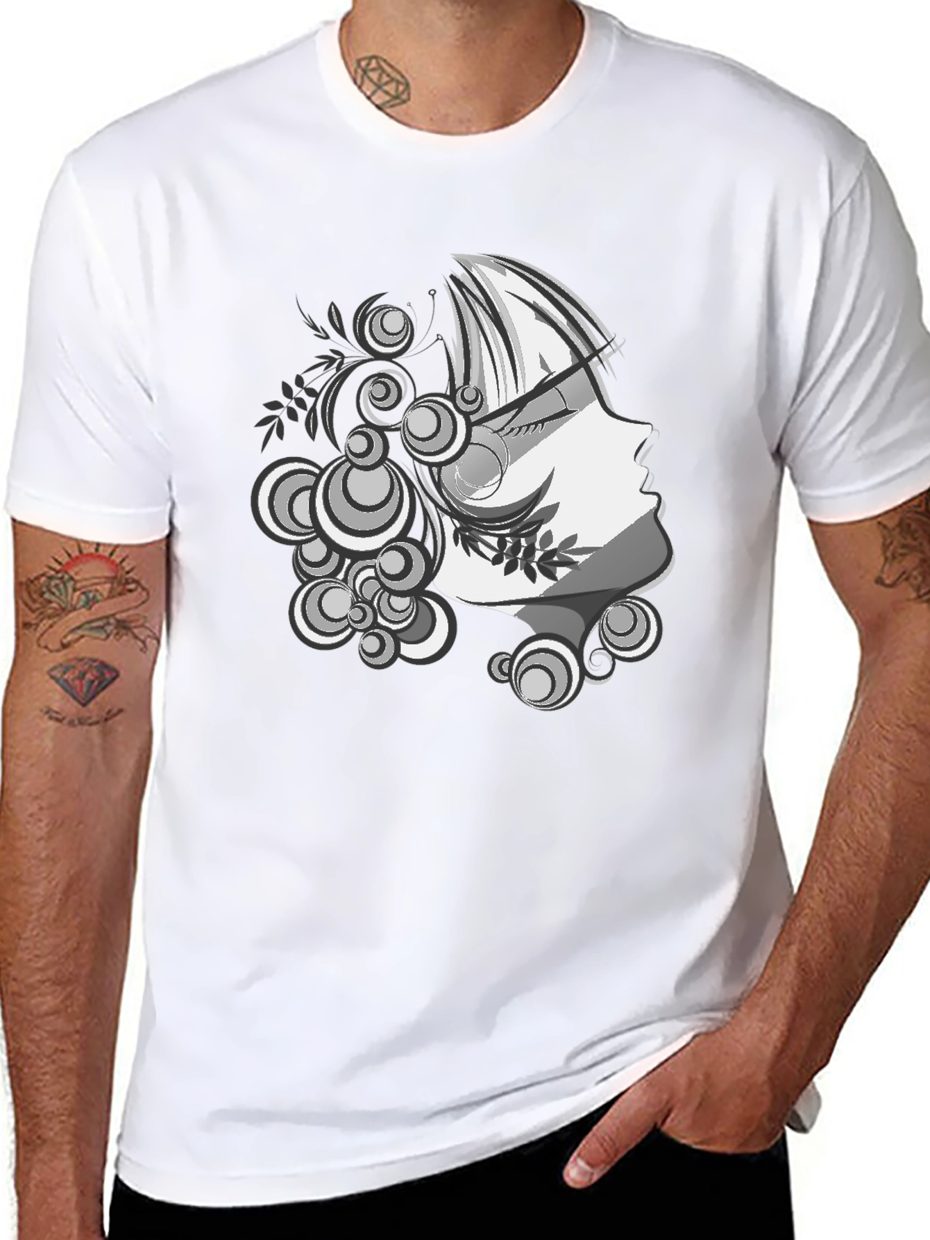 Modern Art Graphic Tee - Stylish Black T-Shirt