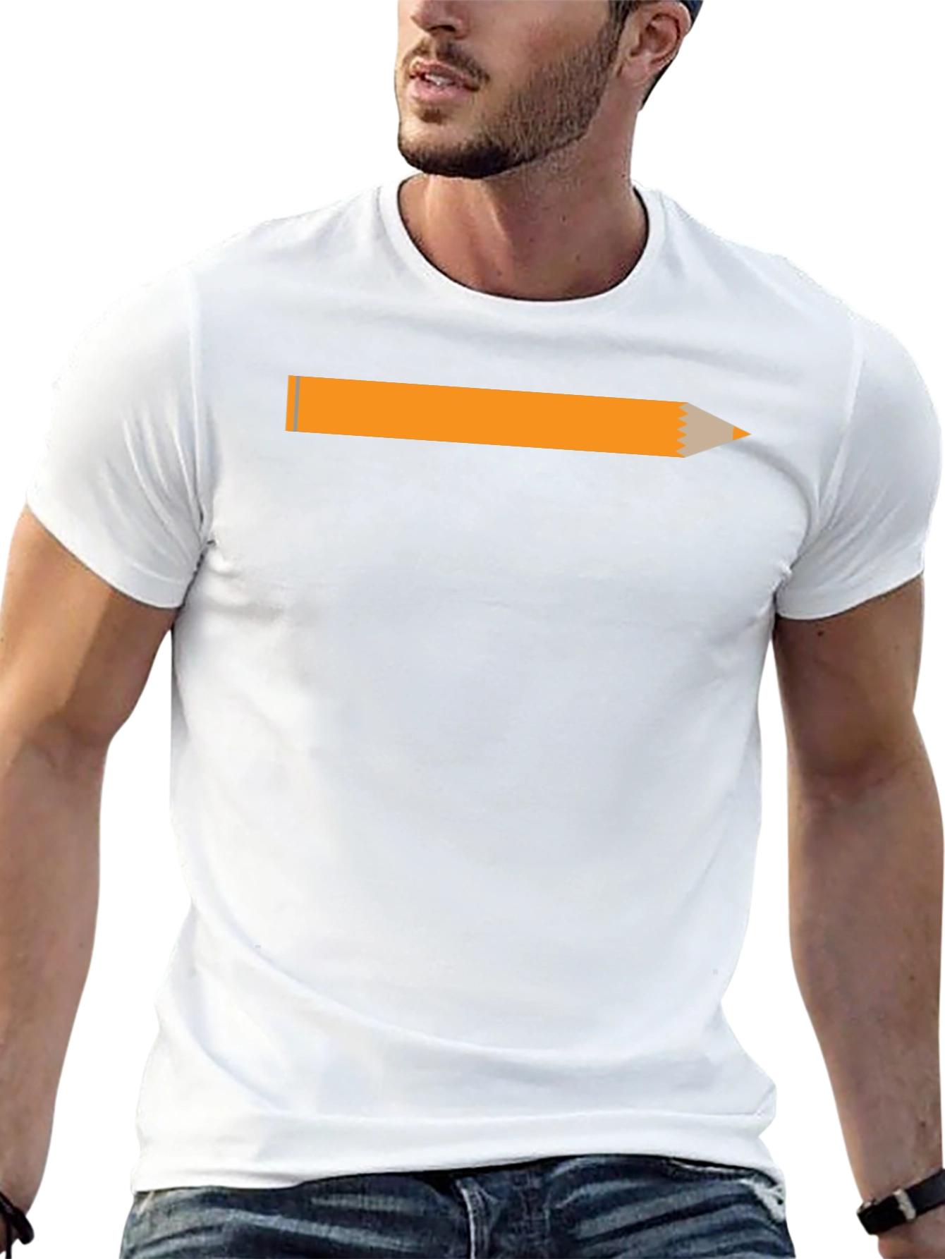 Pencil Graphic Black T-Shirt - Creative Style
