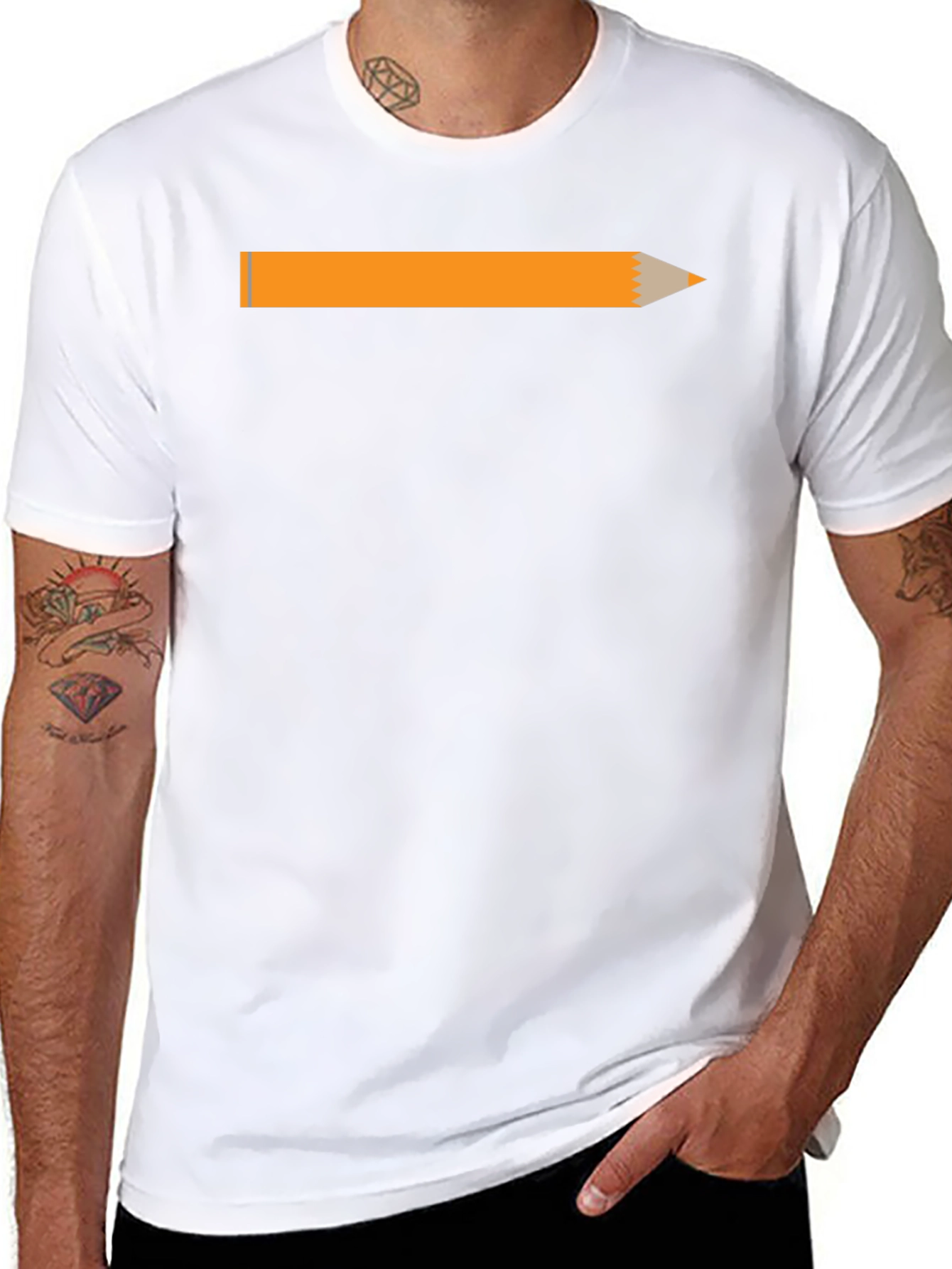 Pencil Graphic Black T-Shirt - Creative Style