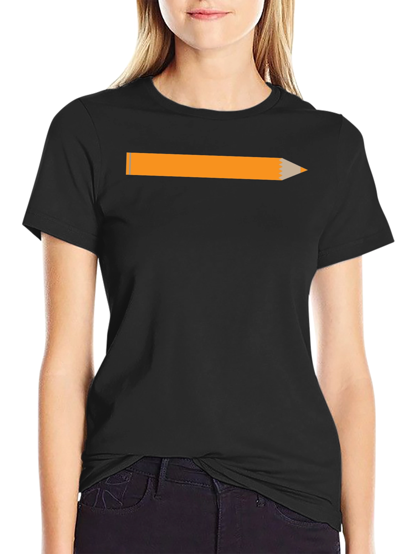 Pencil Graphic Black T-Shirt - Creative Style