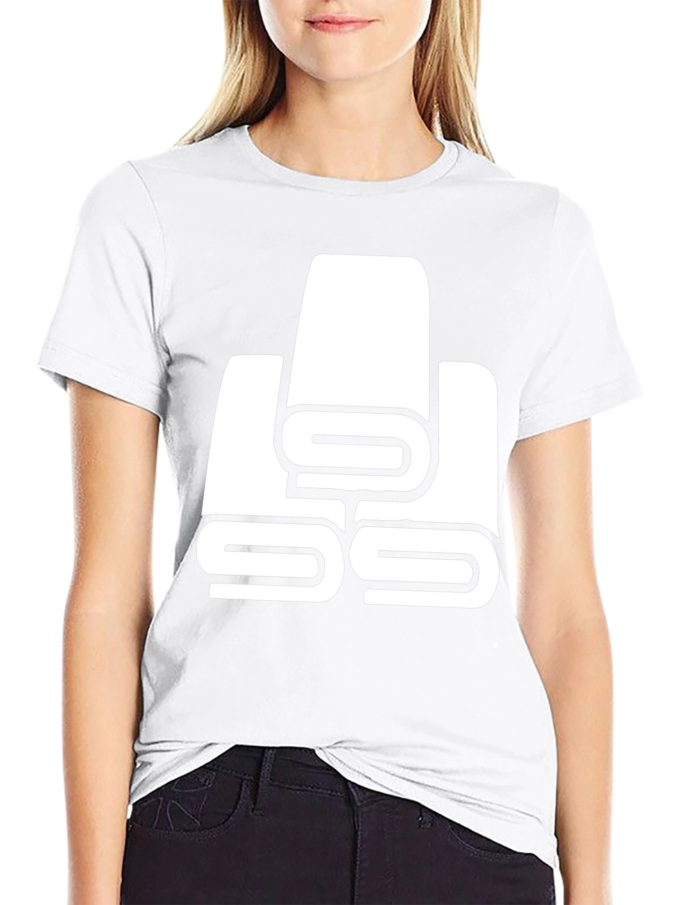 Black T-Shirt with White Towel Stack Graphic