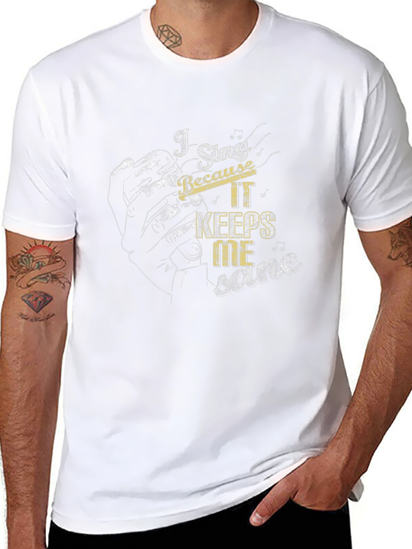I Sing Because It Keeps Me Sane Black T-Shirt