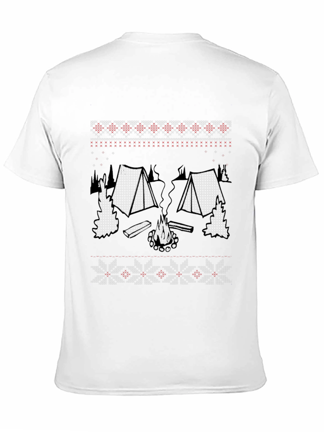 Camping Knit T-Shirt - Cozy Campfire Design