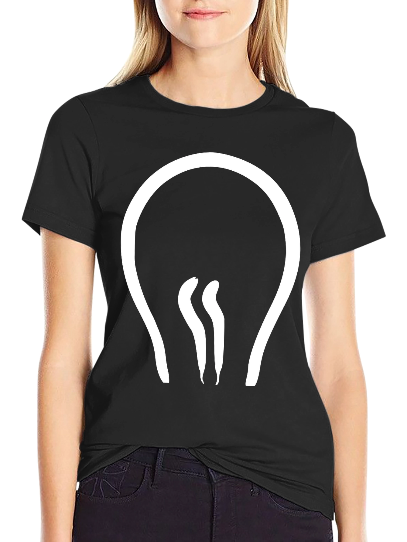 Modern Light Bulb Graphic Tee - Black