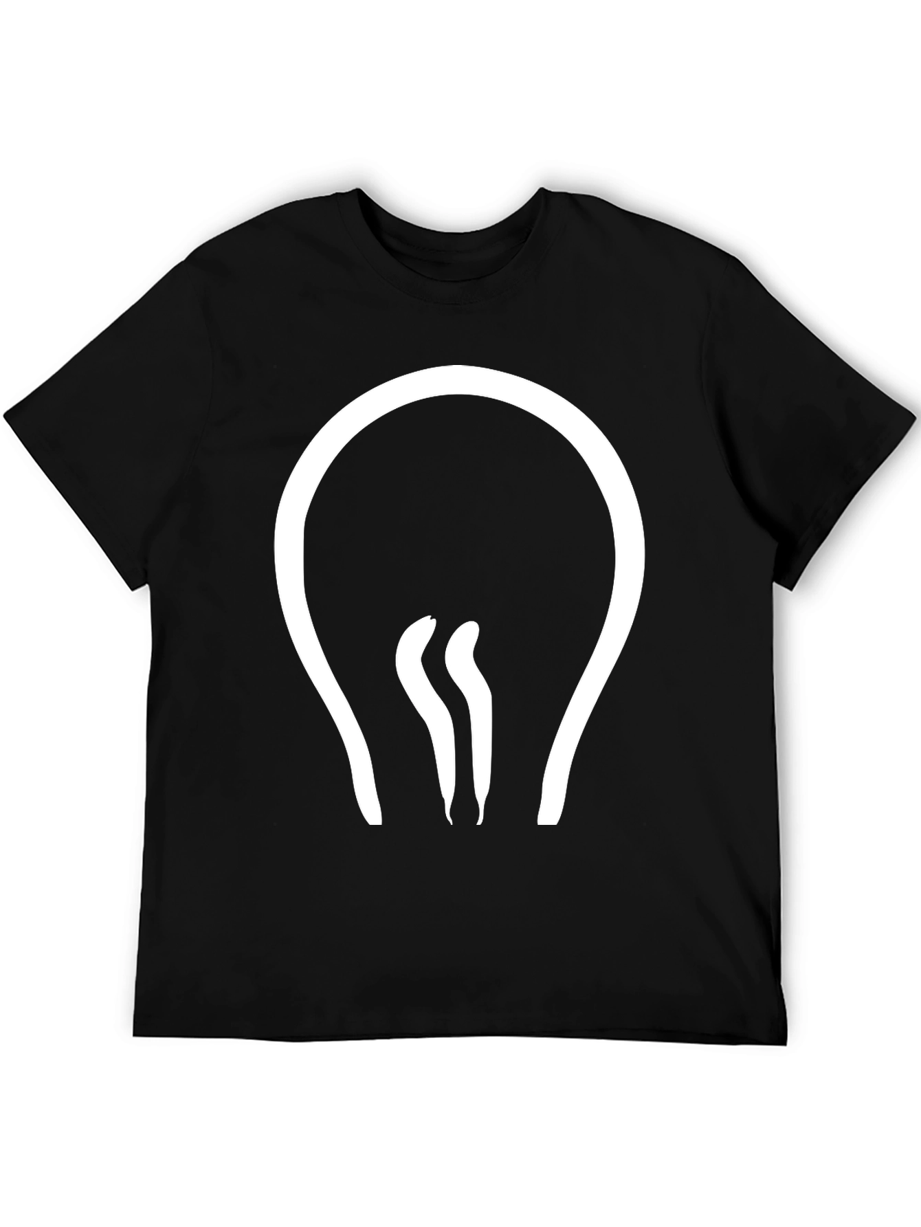 Modern Light Bulb Graphic Tee - Black