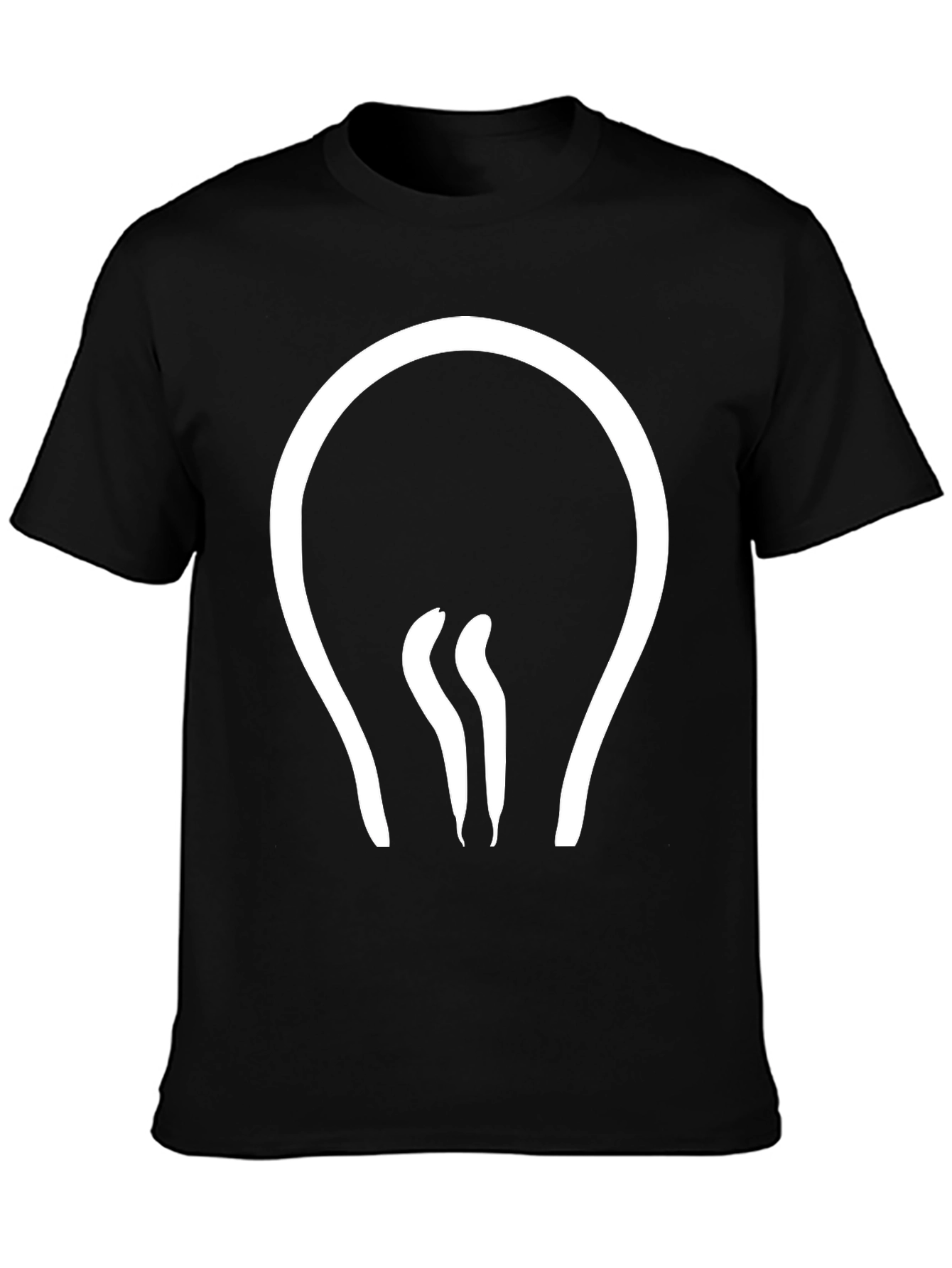 Modern Light Bulb Graphic Tee - Black