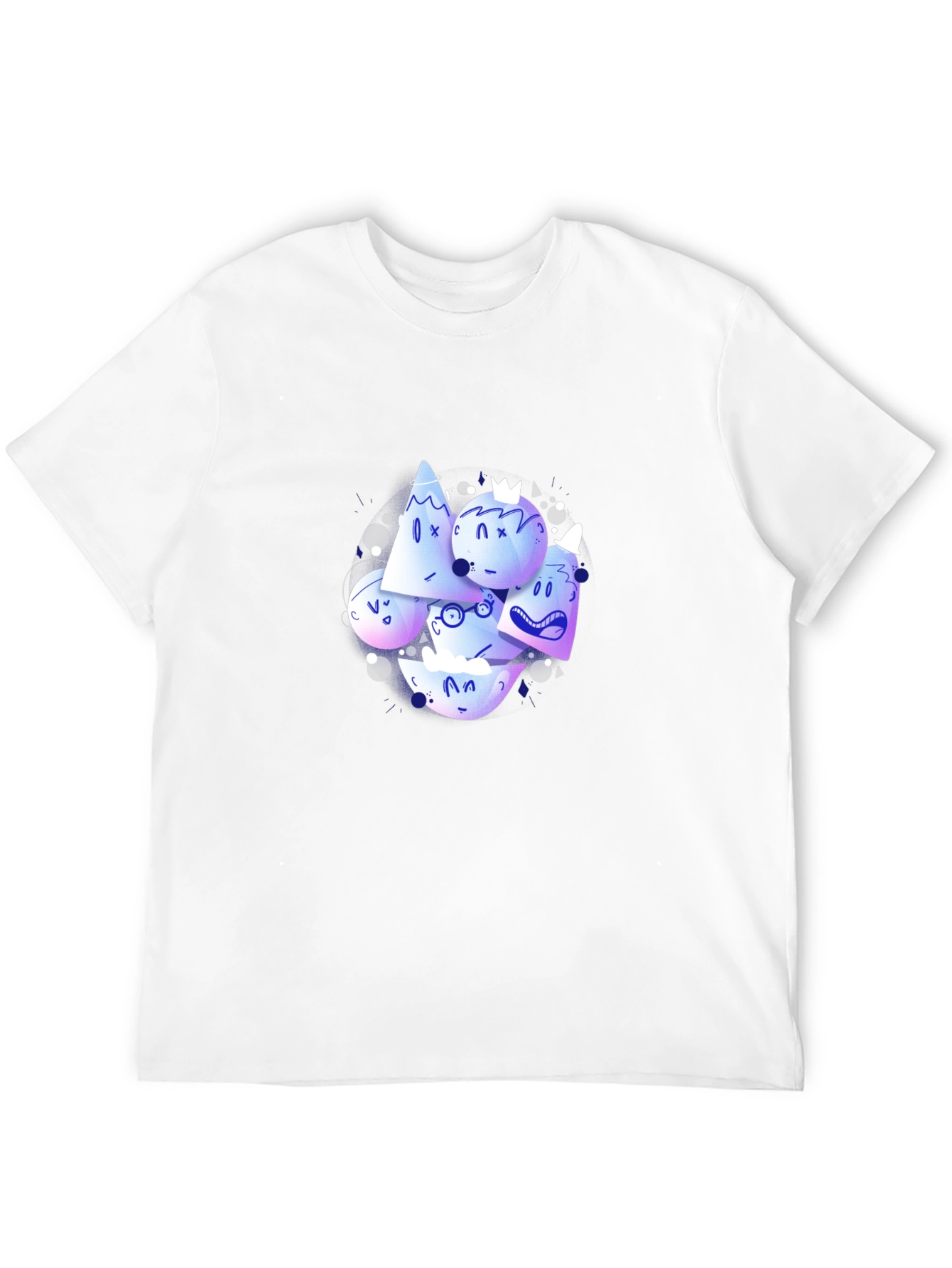 Abstract Character Print Black Crew Neck T-Shirt