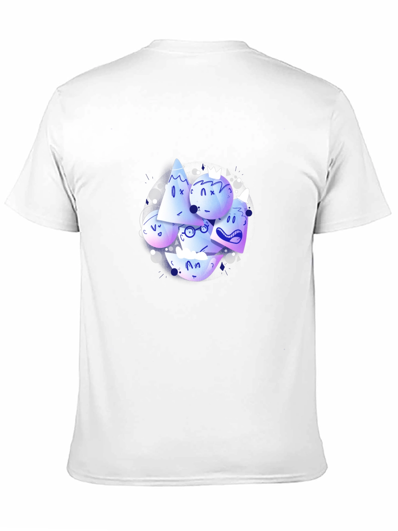 Abstract Character Print Black Crew Neck T-Shirt