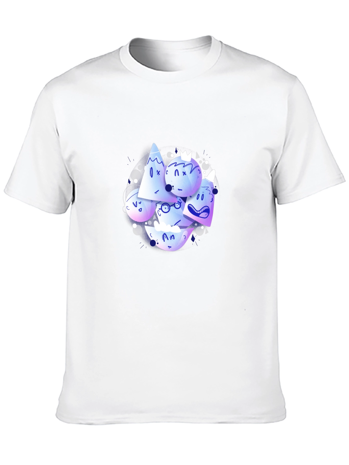 Abstract Character Print Black Crew Neck T-Shirt