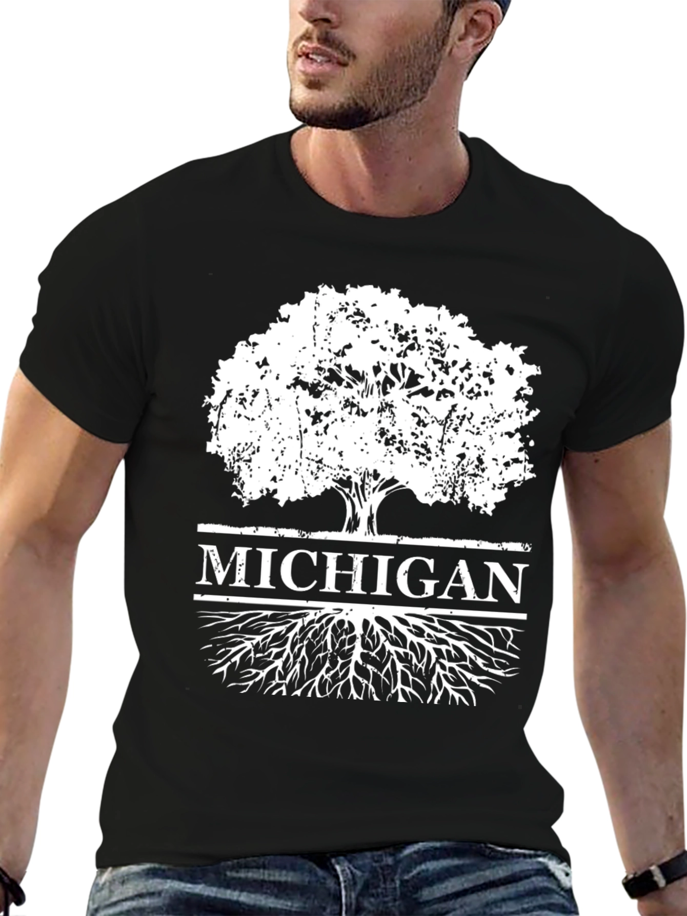 Michigan Tree Roots T-Shirt - Black