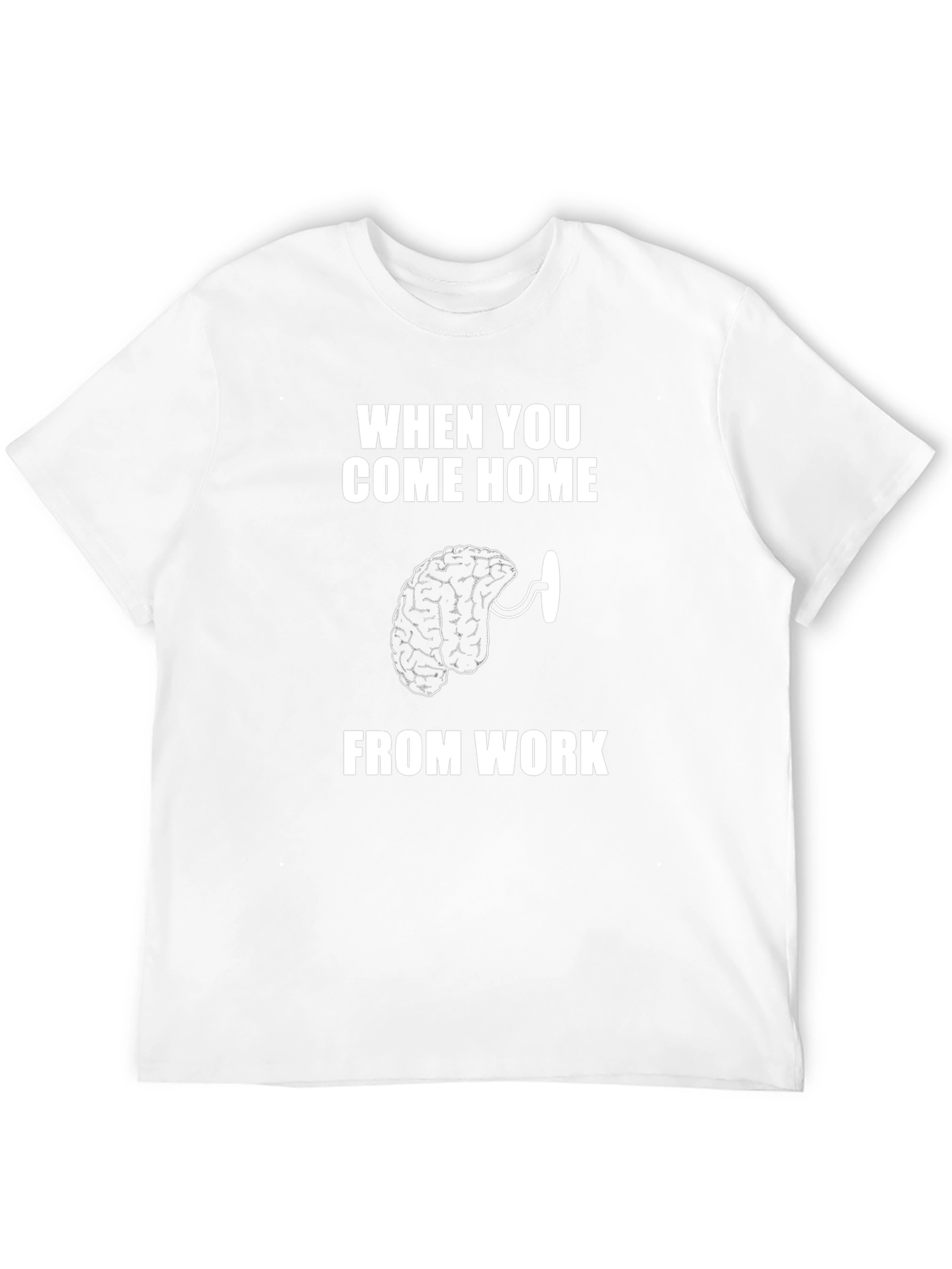 Humorous Brain on Hook Graphic T-Shirt