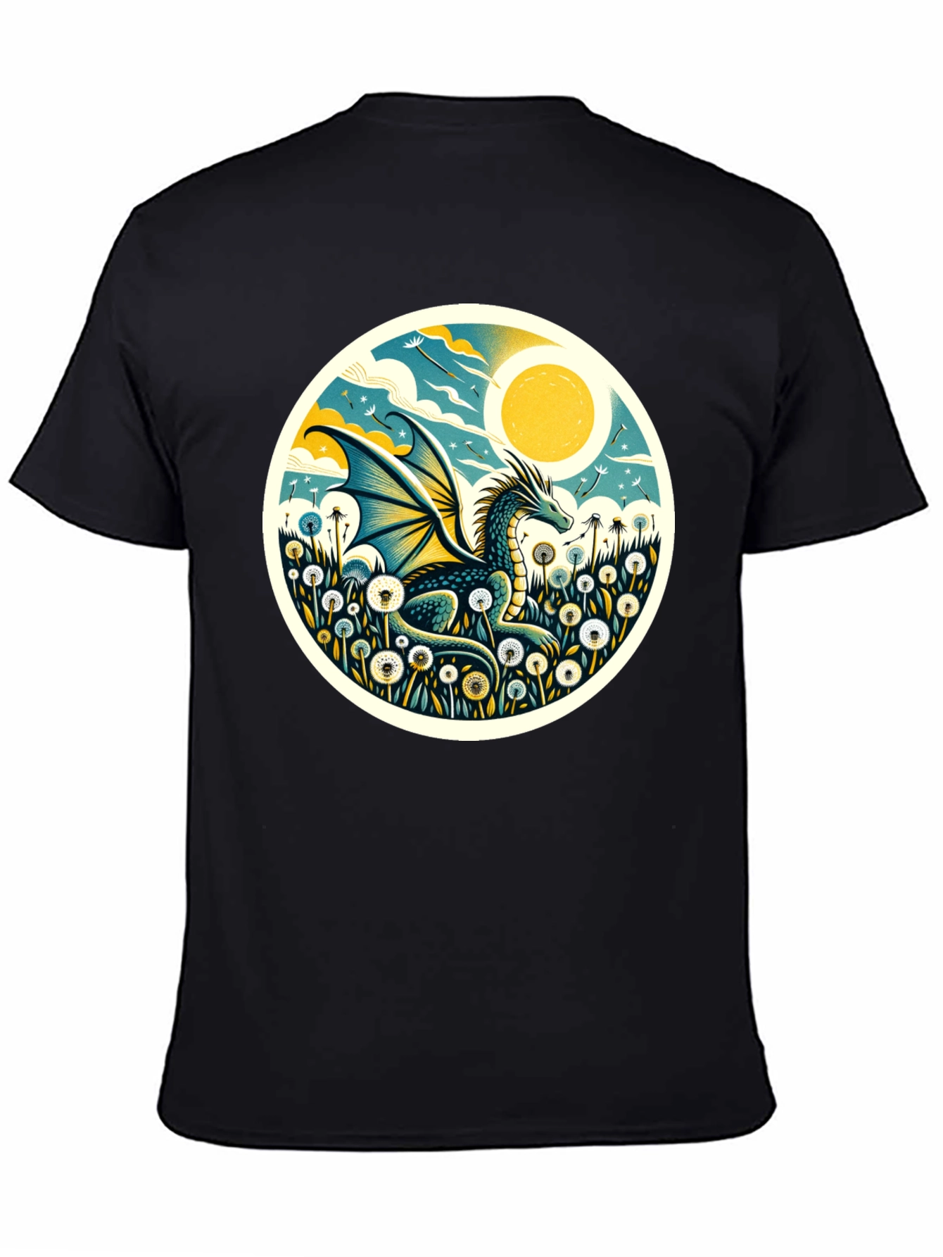 Dragon Meadow Graphic Tee - Black Cotton Blend