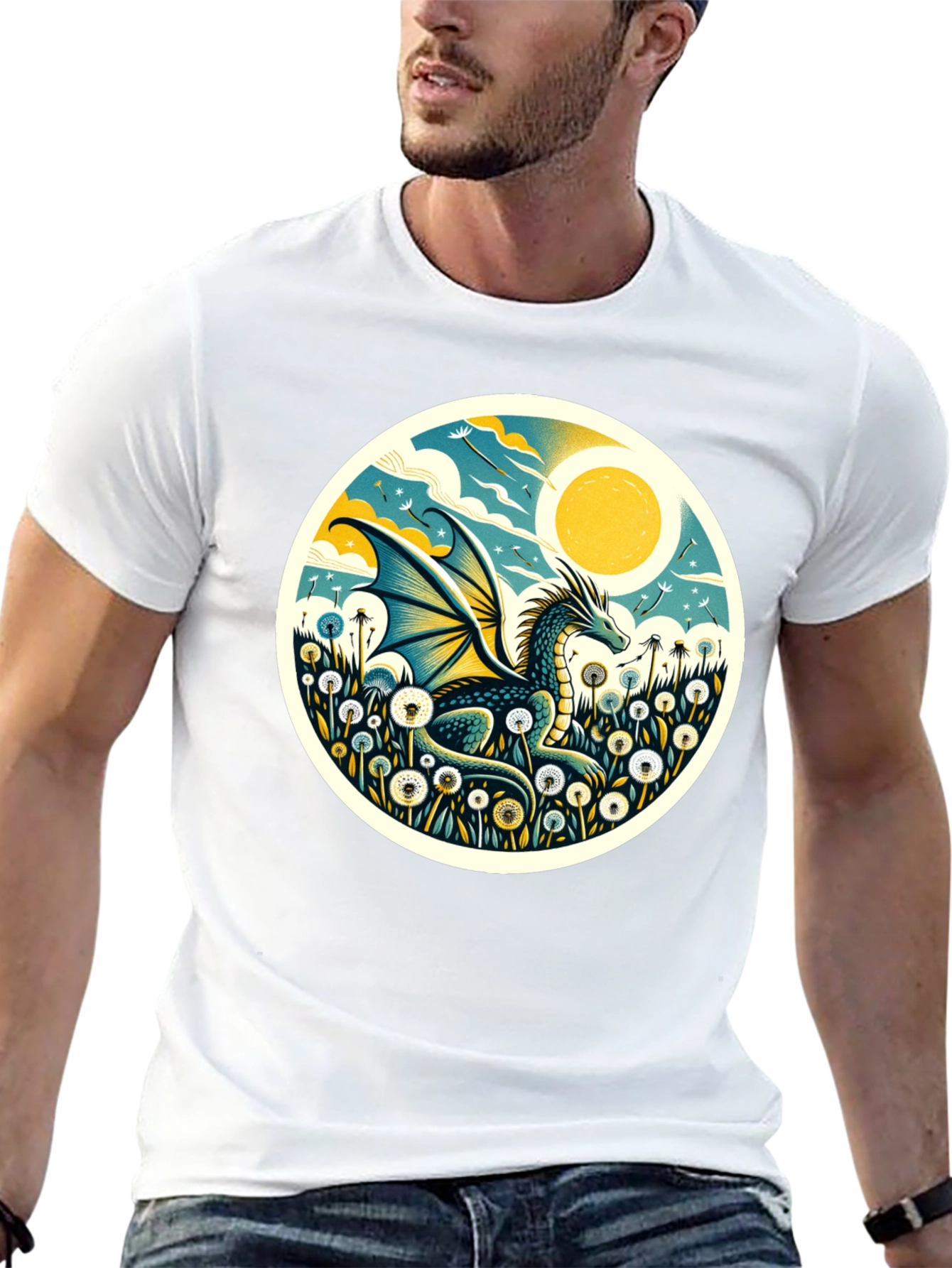 Dragon Meadow Graphic Tee - Black Cotton Blend
