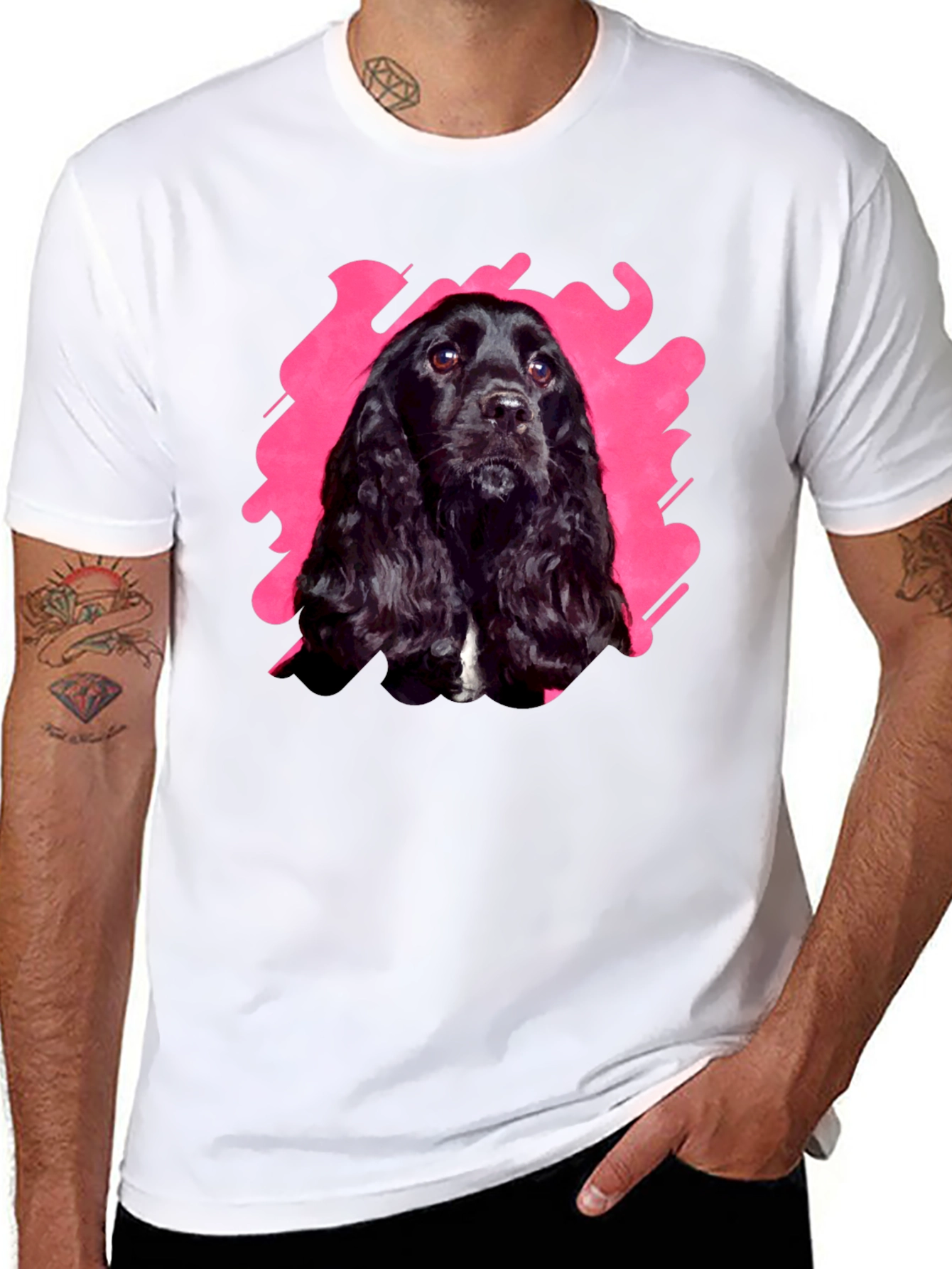 Black Dog Graphic Tee | Casual Cotton T-Shirt