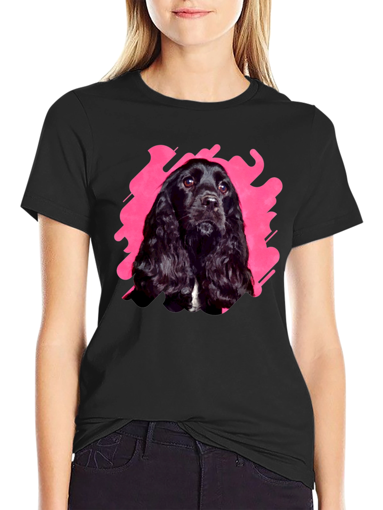 Black Dog Graphic Tee | Casual Cotton T-Shirt