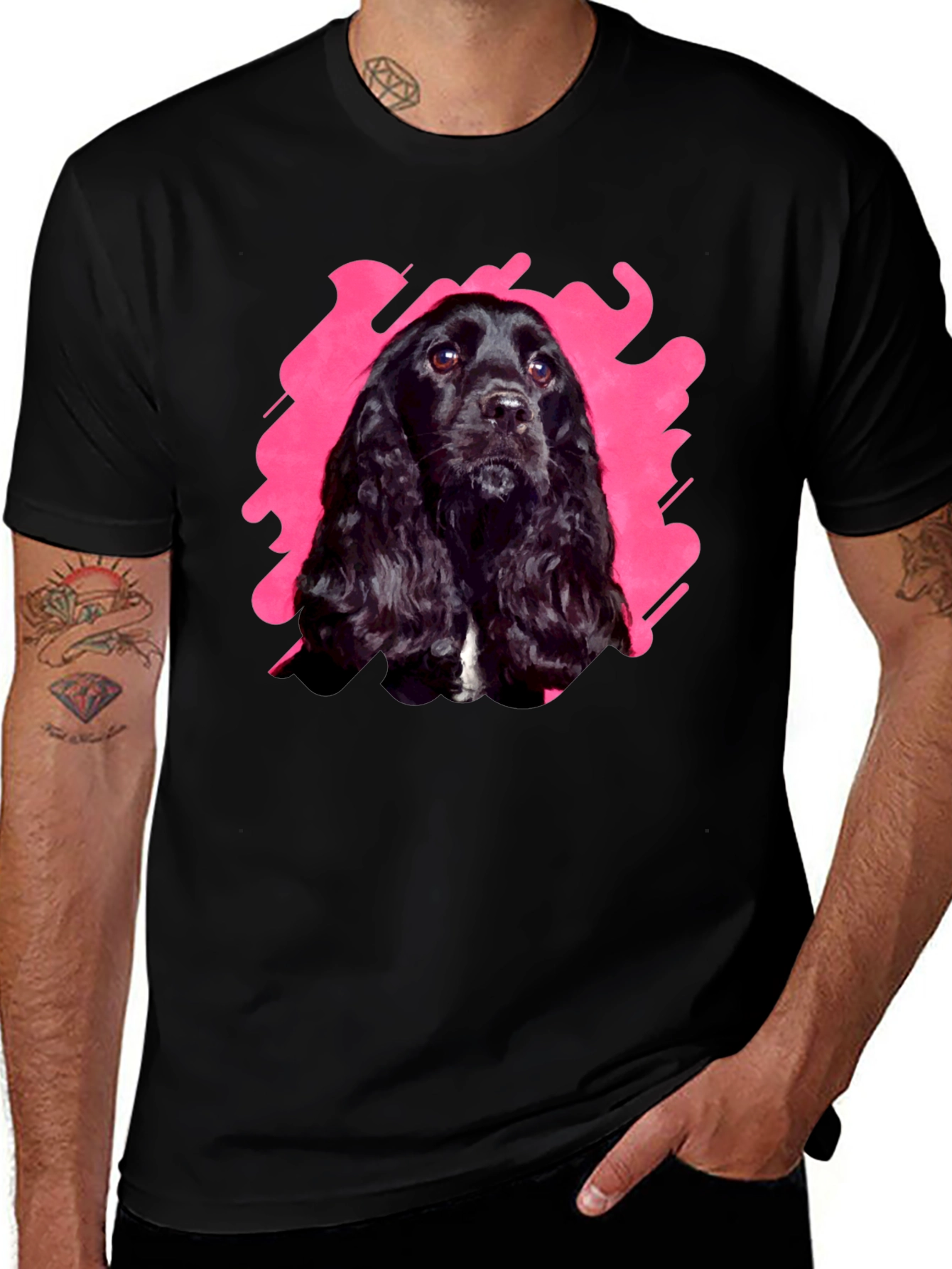 Black Dog Graphic Tee | Casual Cotton T-Shirt
