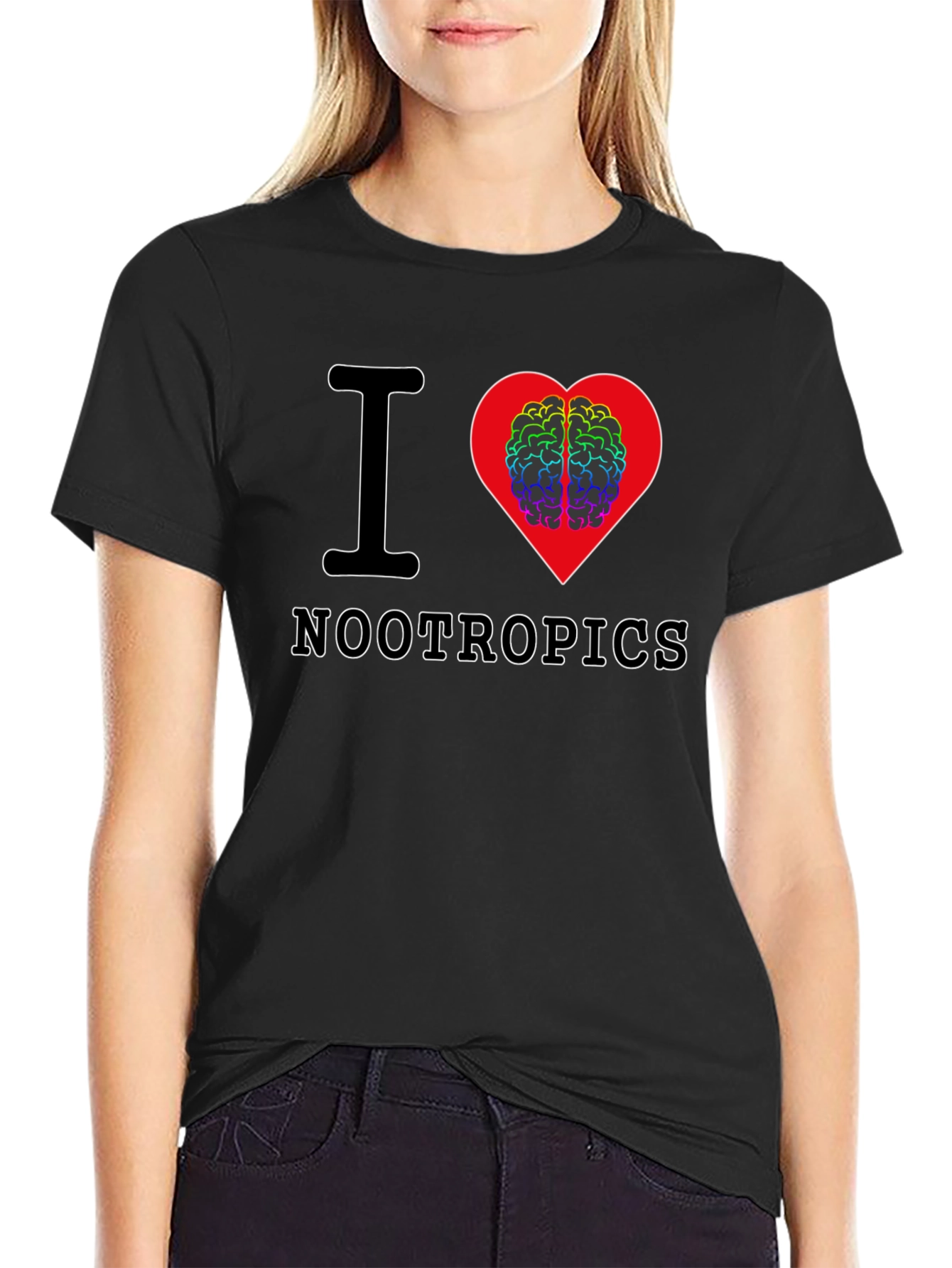 I Heart Nootropics Black Graphic Tee