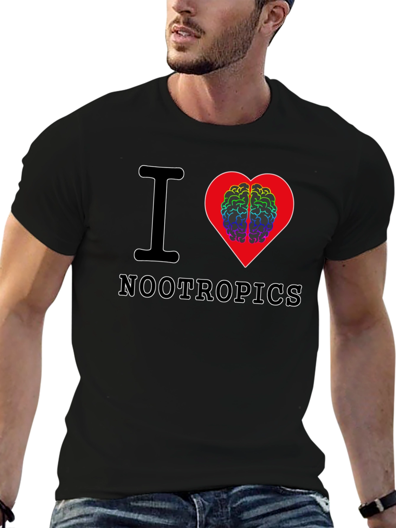 I Heart Nootropics Black Graphic Tee