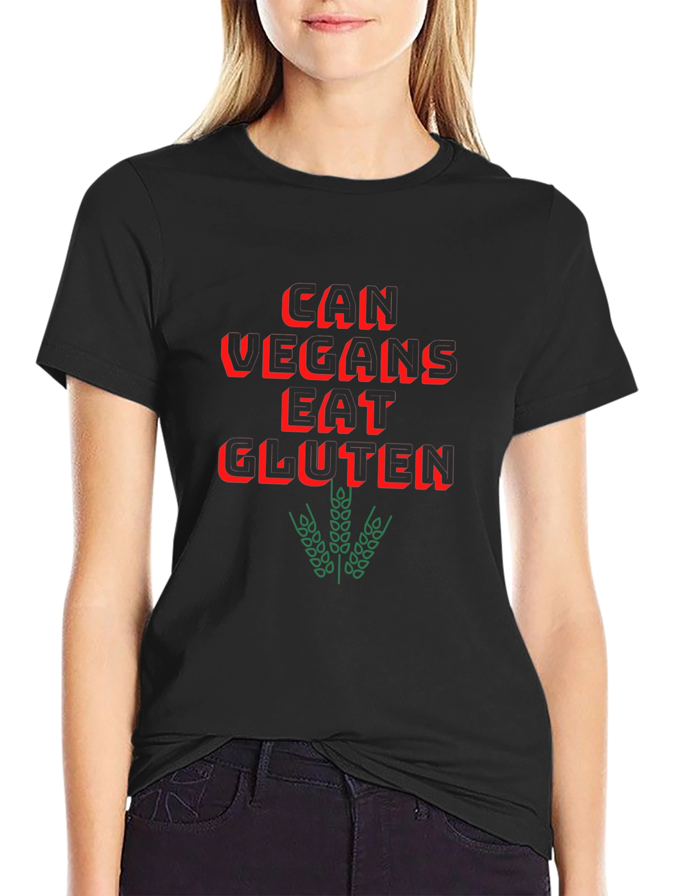 Vegan Humor T-Shirt - Can Vegans Eat Gluten?