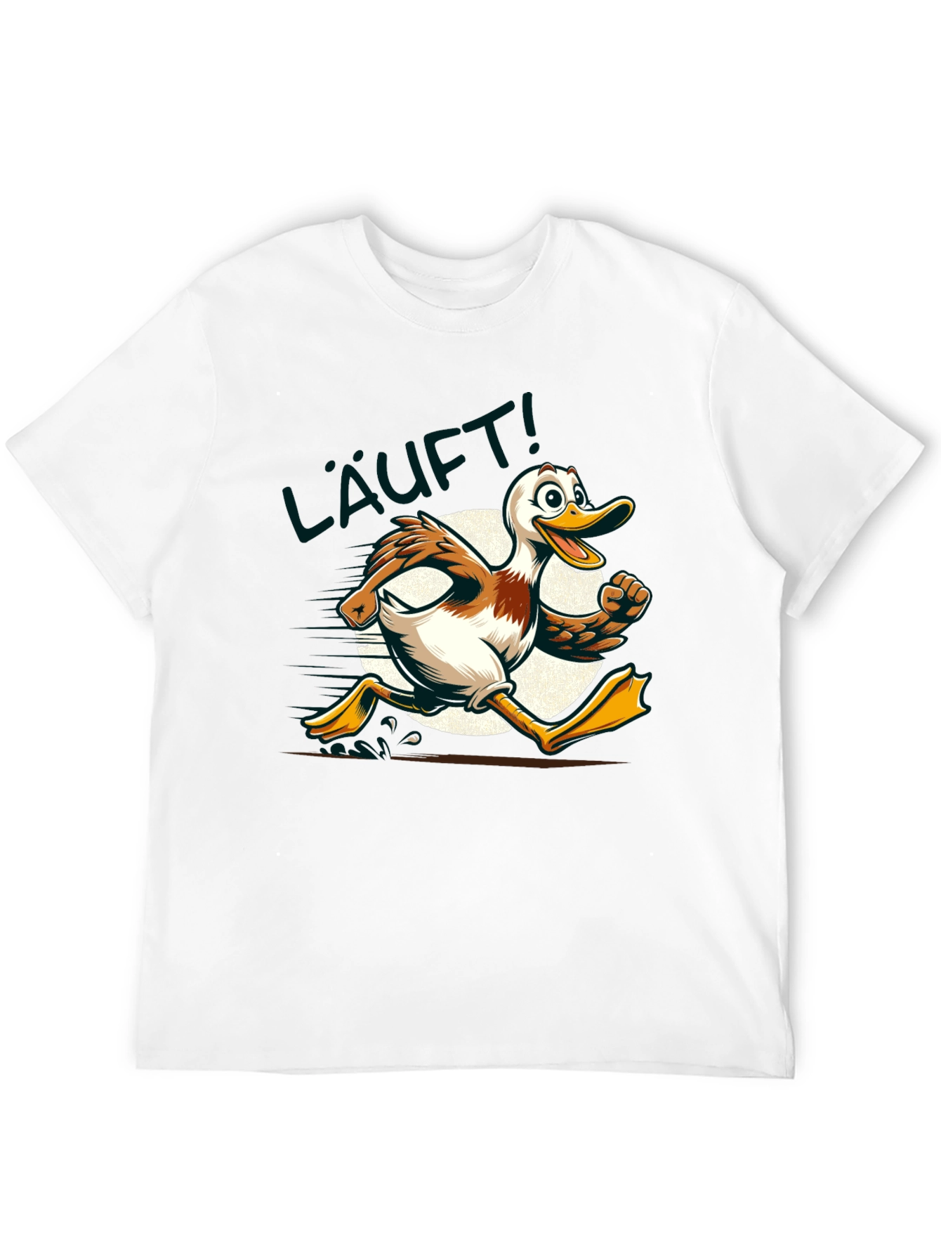 Running Duck Graphic Tee - Funny Cartoon Animal T-Shirt