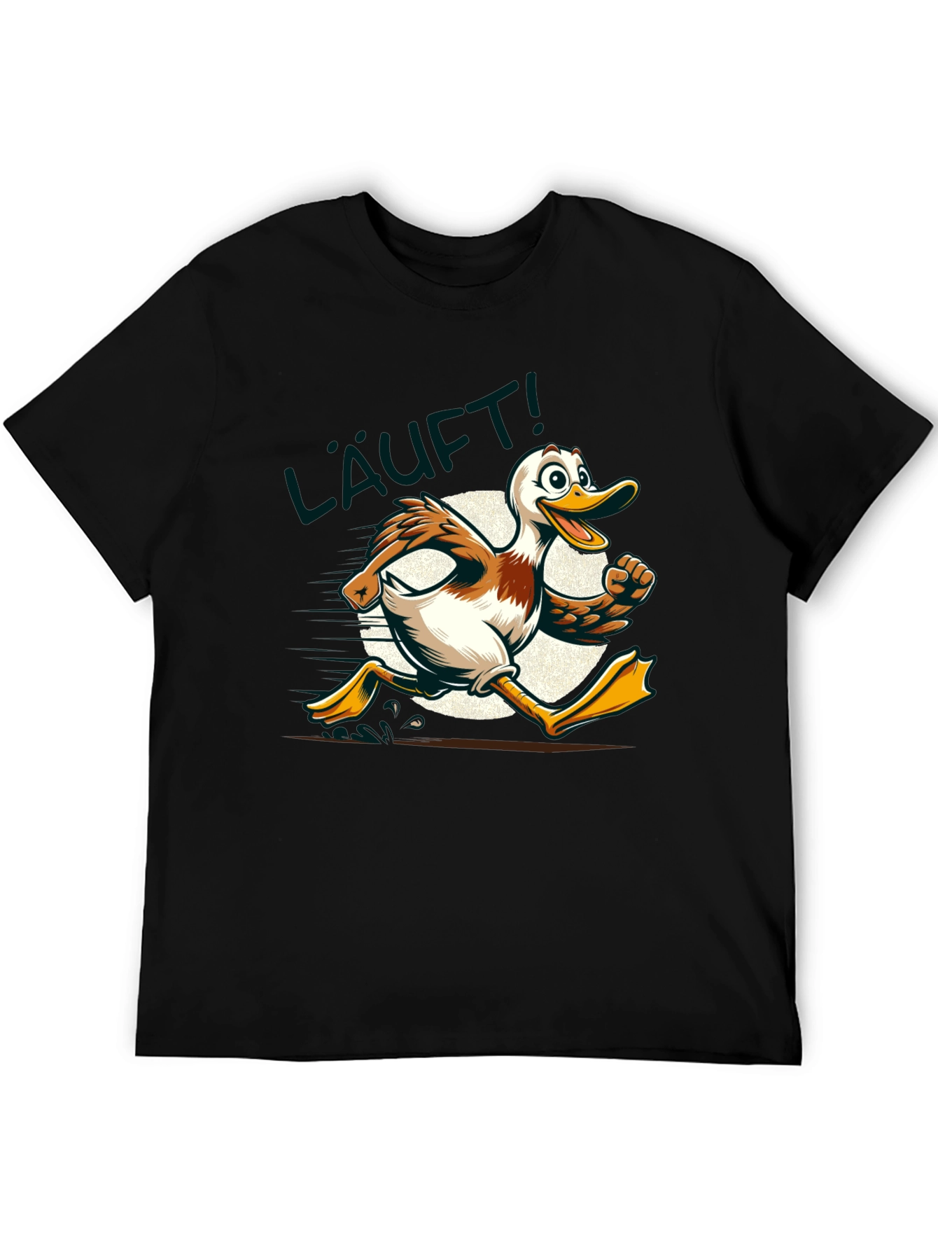 Running Duck Graphic Tee - Funny Cartoon Animal T-Shirt