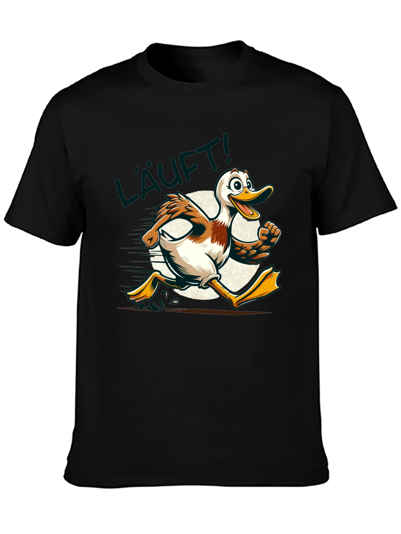 Running Duck Graphic Tee - Funny Cartoon Animal T-Shirt