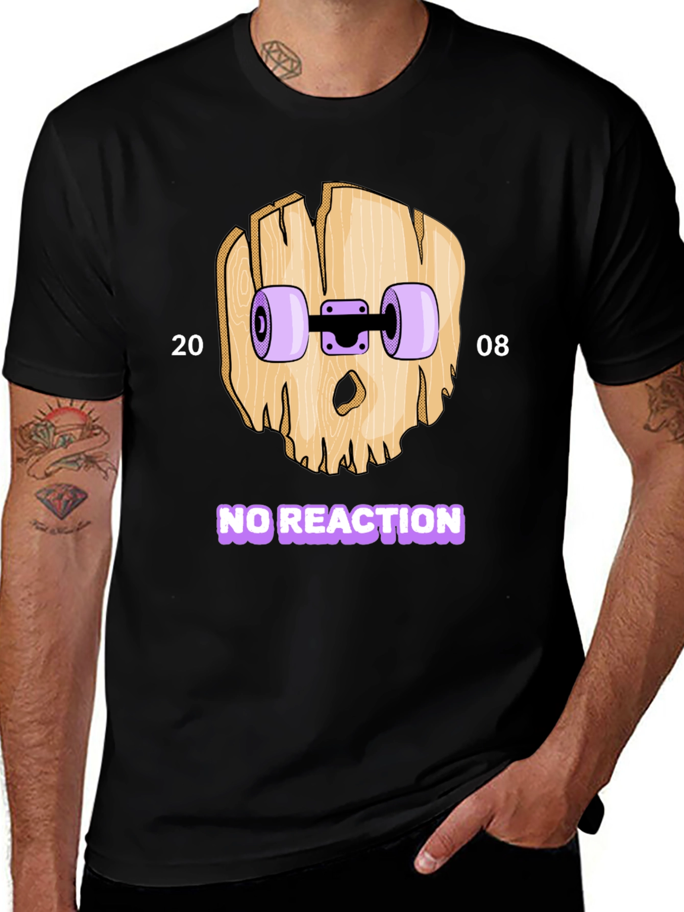 Skateboard Skull T-Shirt - No Reaction 2008