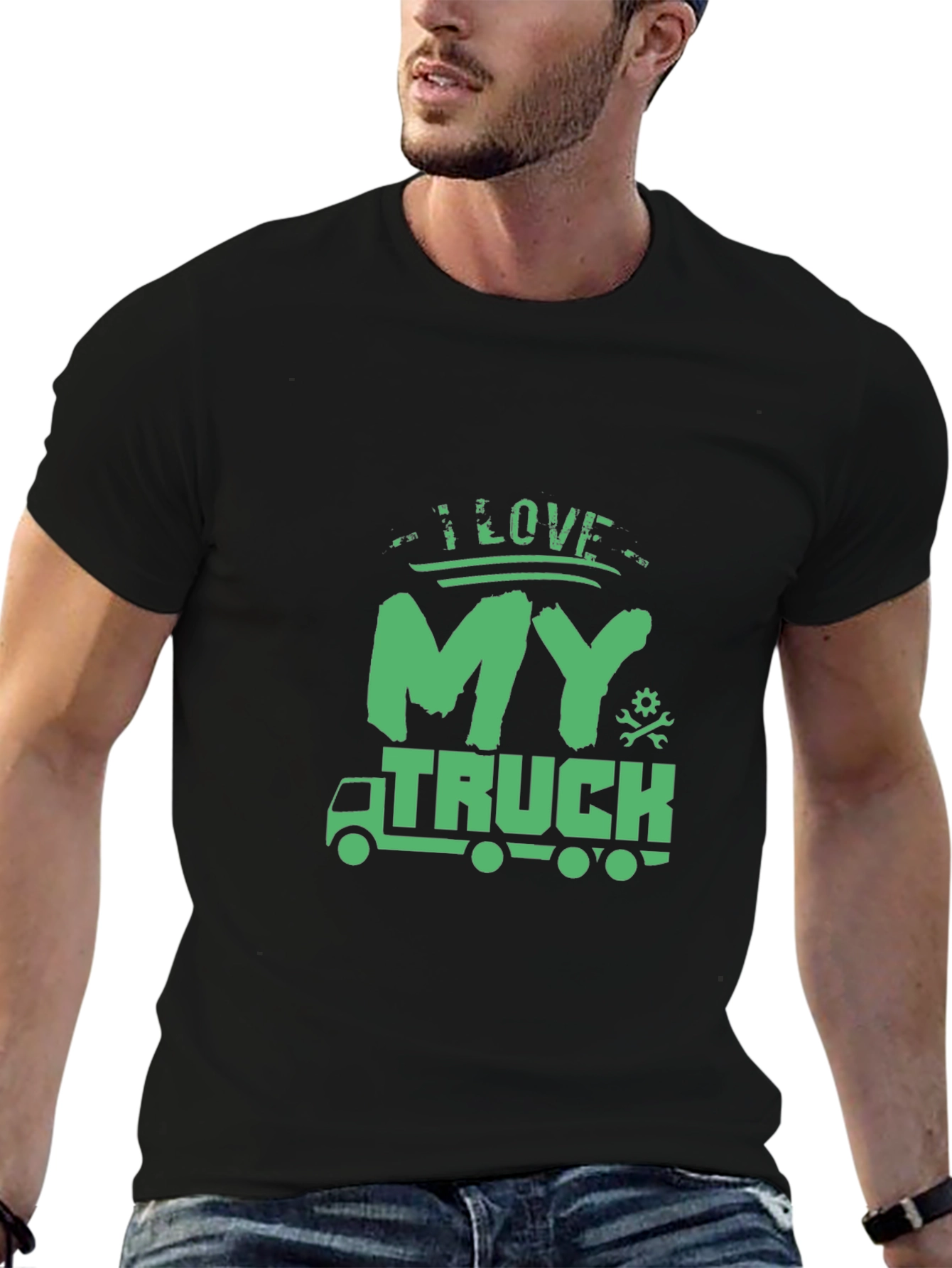 I Love My Truck Graphic Tee - Black