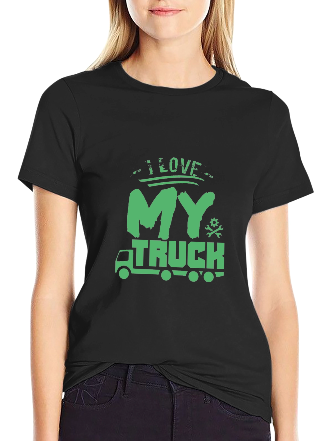 I Love My Truck Graphic Tee - Black