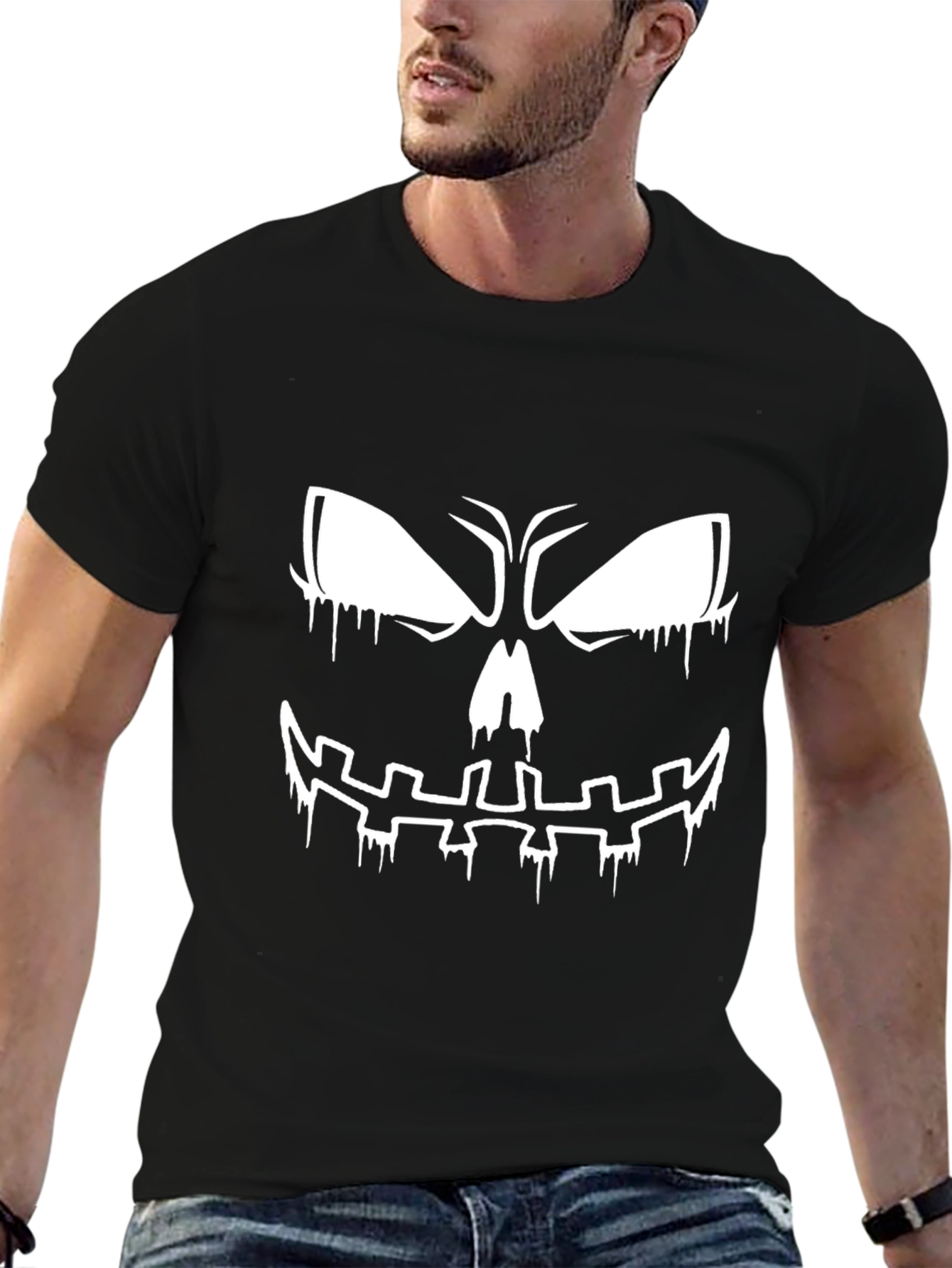 Spooky Halloween Face Graphic T-Shirt