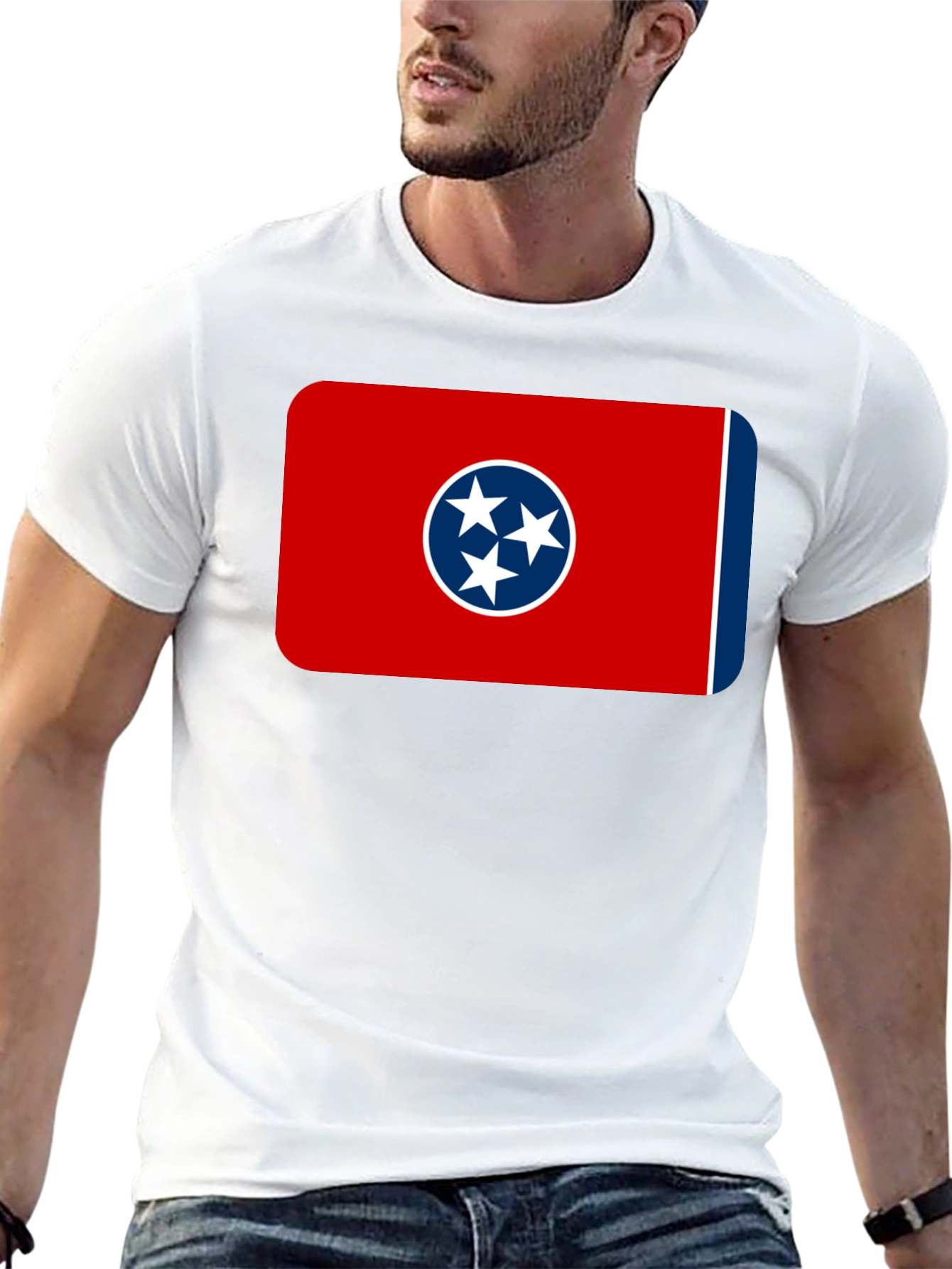 Tennessee Flag T-Shirt - Black Crew Neck Tee