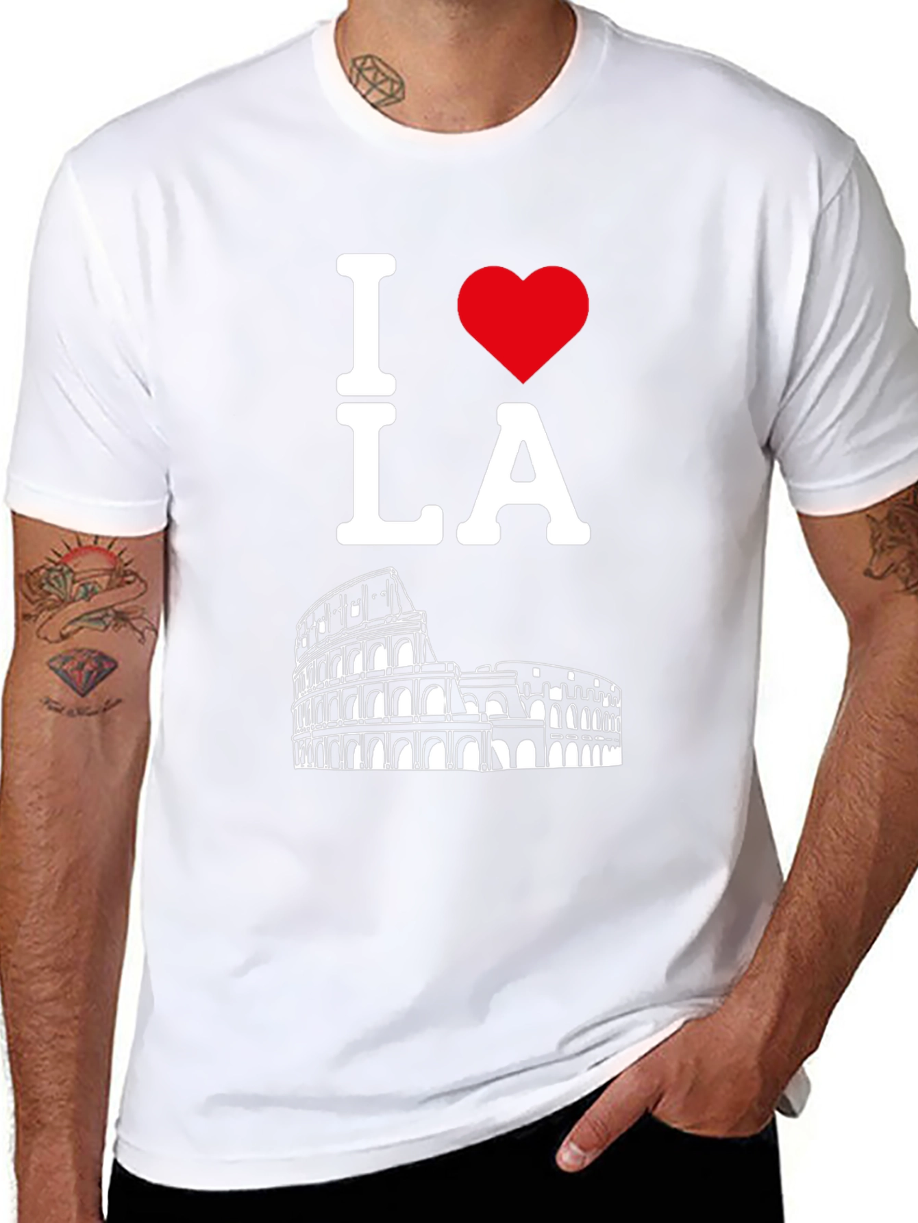 I Heart LA Rome Colosseum Black T-Shirt