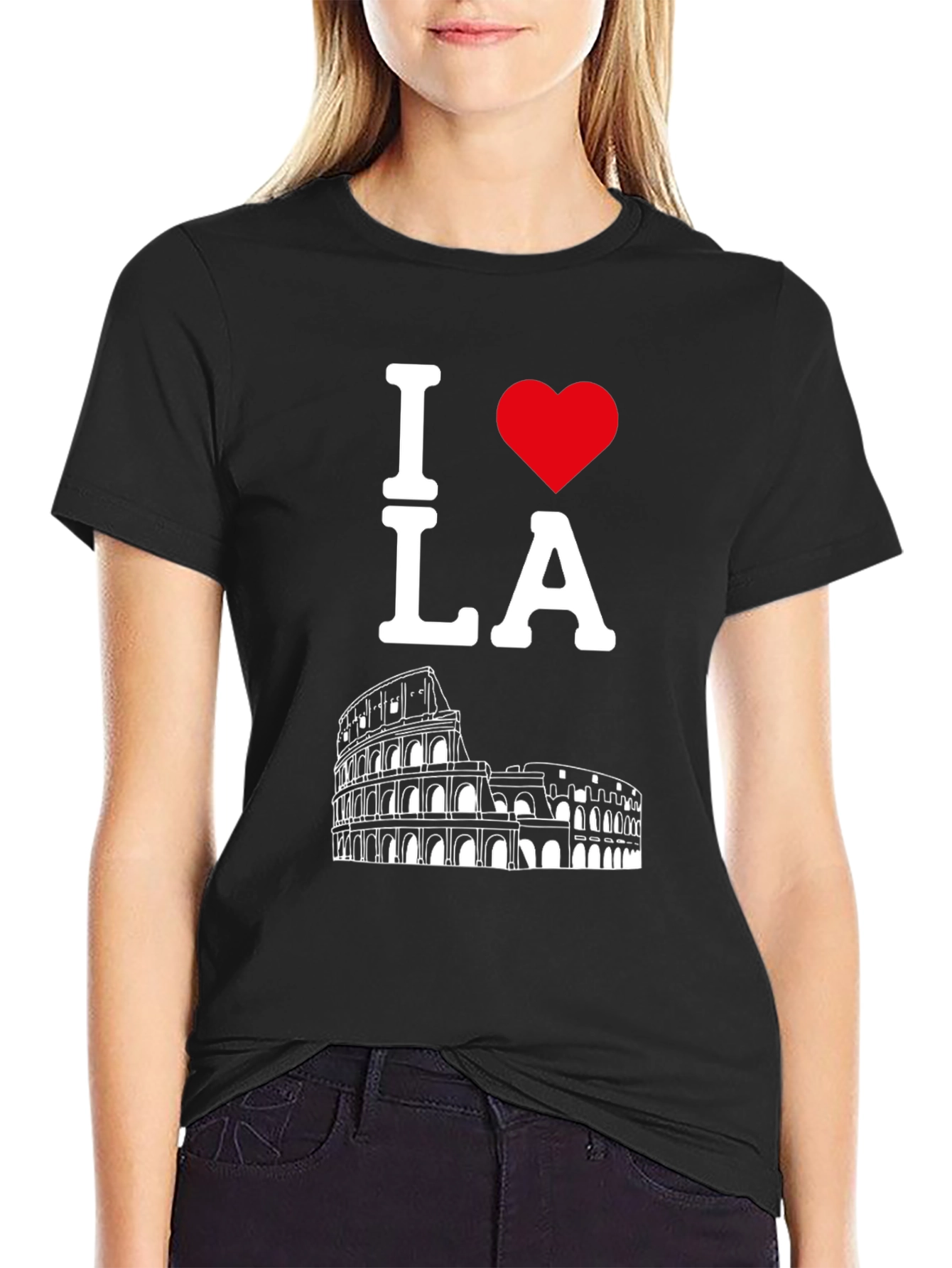 I Heart LA Rome Colosseum Black T-Shirt