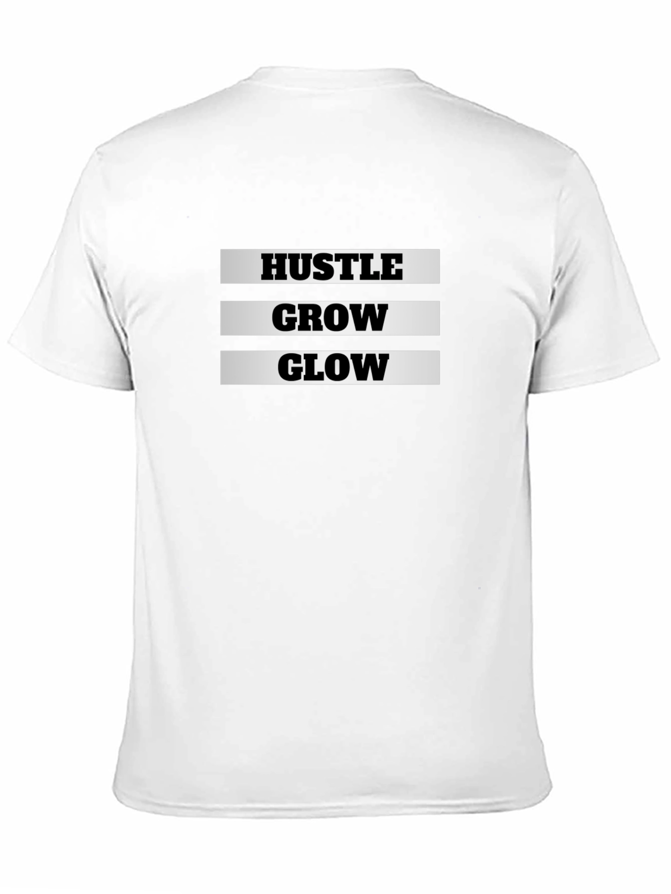 Hustle Grow Glow Black Graphic T-Shirt
