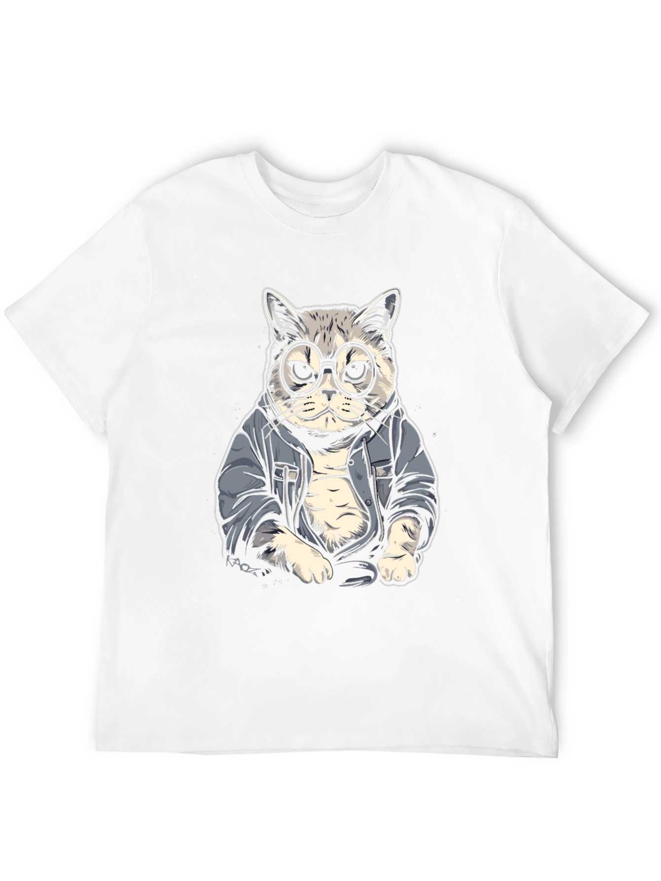 Cool Cat Tee - Hipster Animal Graphic T-Shirt