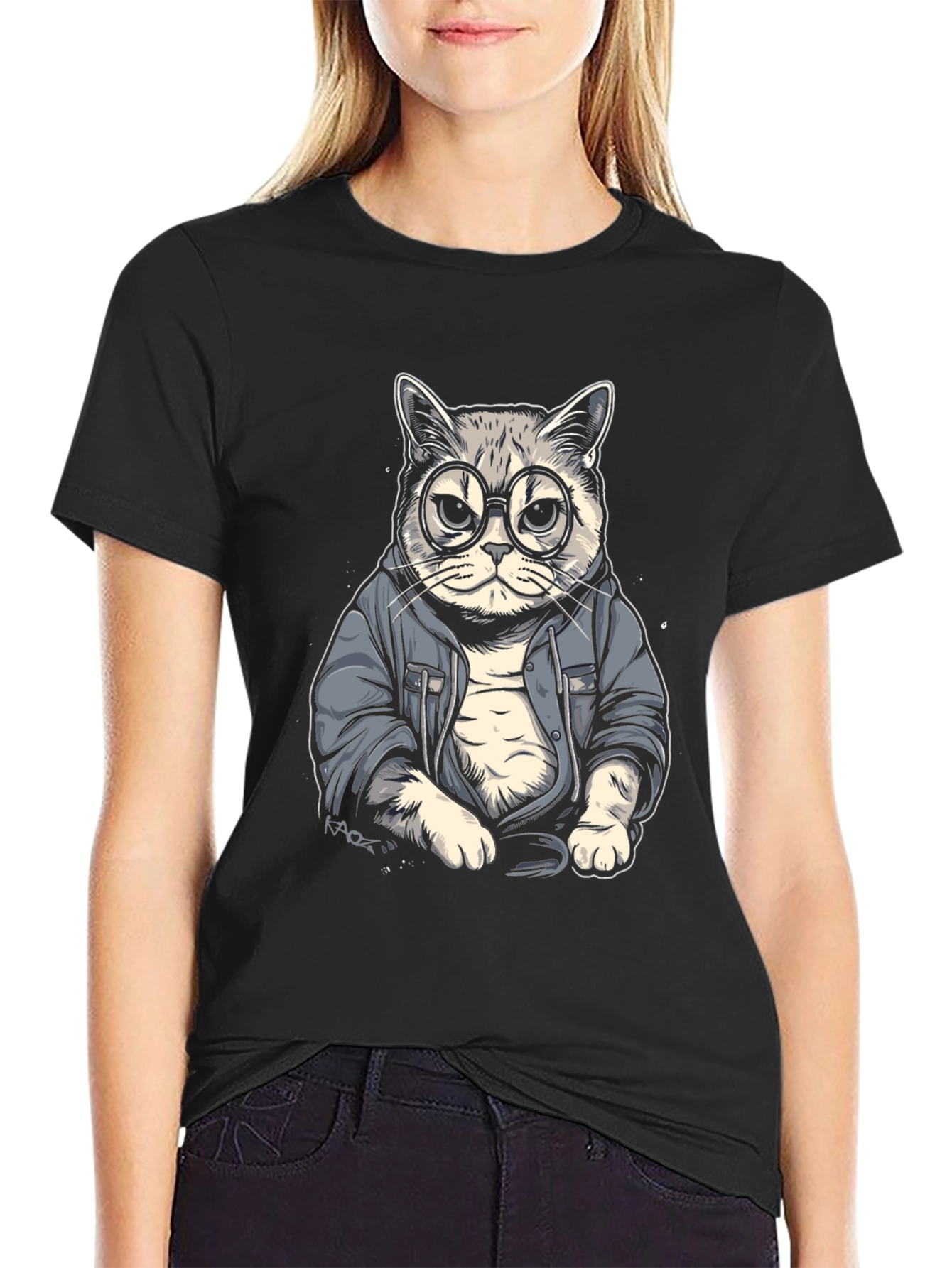Cool Cat Tee - Hipster Animal Graphic T-Shirt