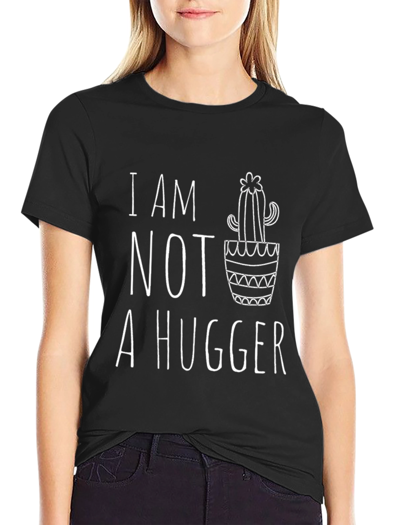 I Am Not A Hugger Cactus Graphic T-Shirt