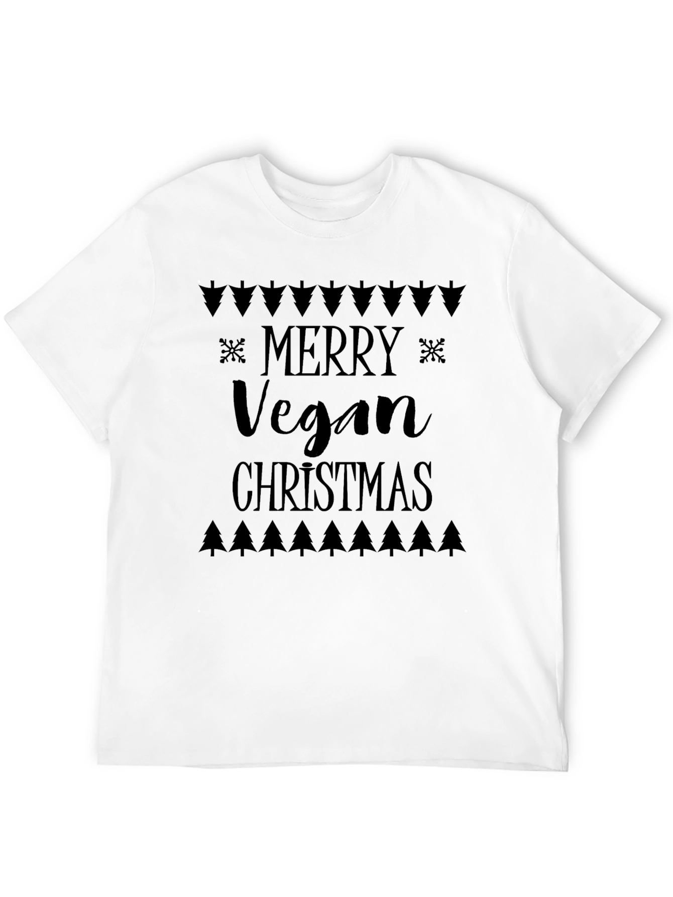 Merry Vegan Christmas Black T-Shirt