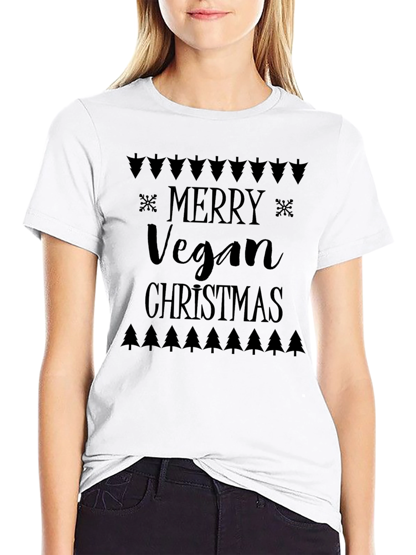 Merry Vegan Christmas Black T-Shirt
