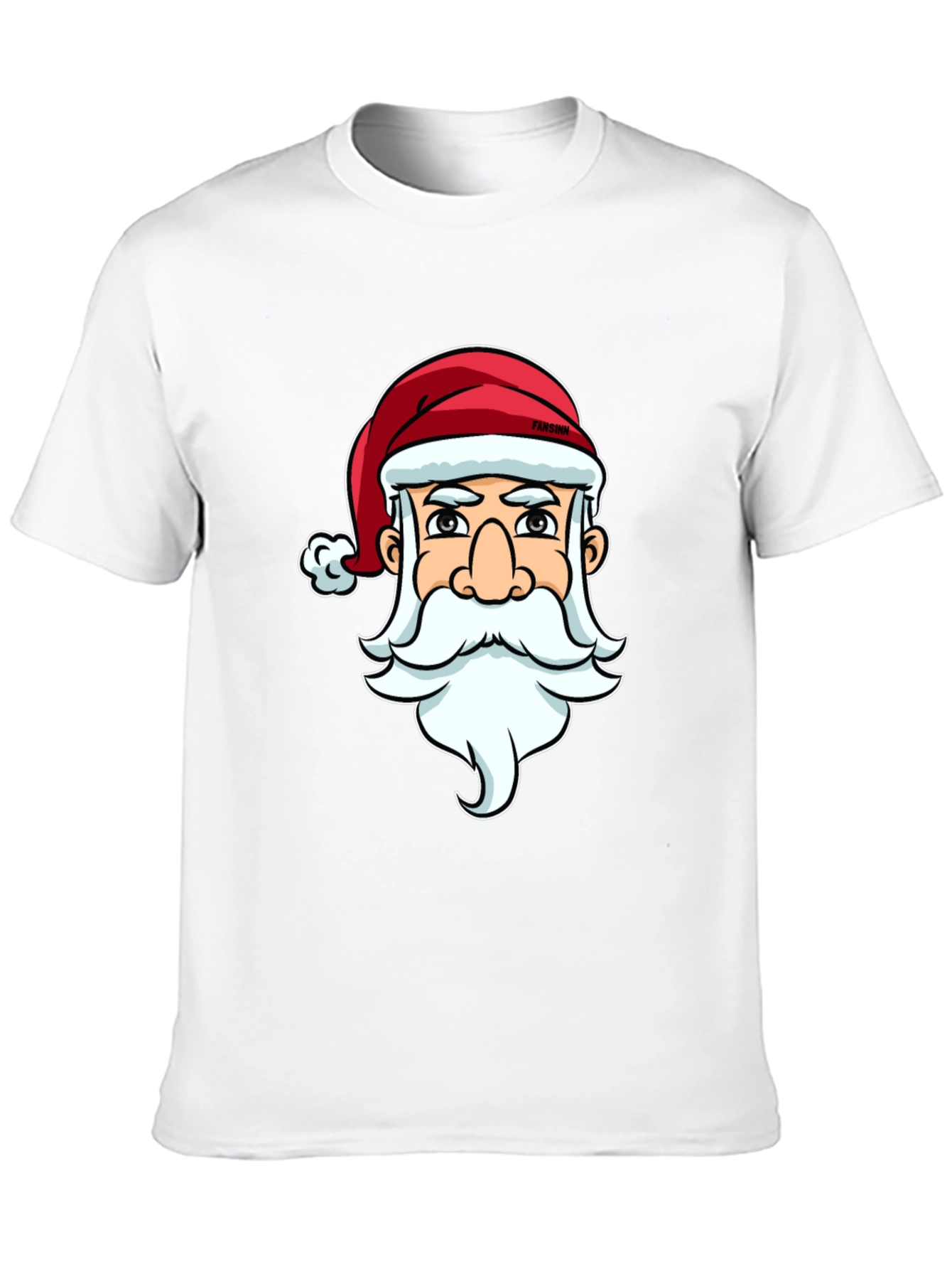 Santa Claus Cartoon Graphic Print Black T-Shirt