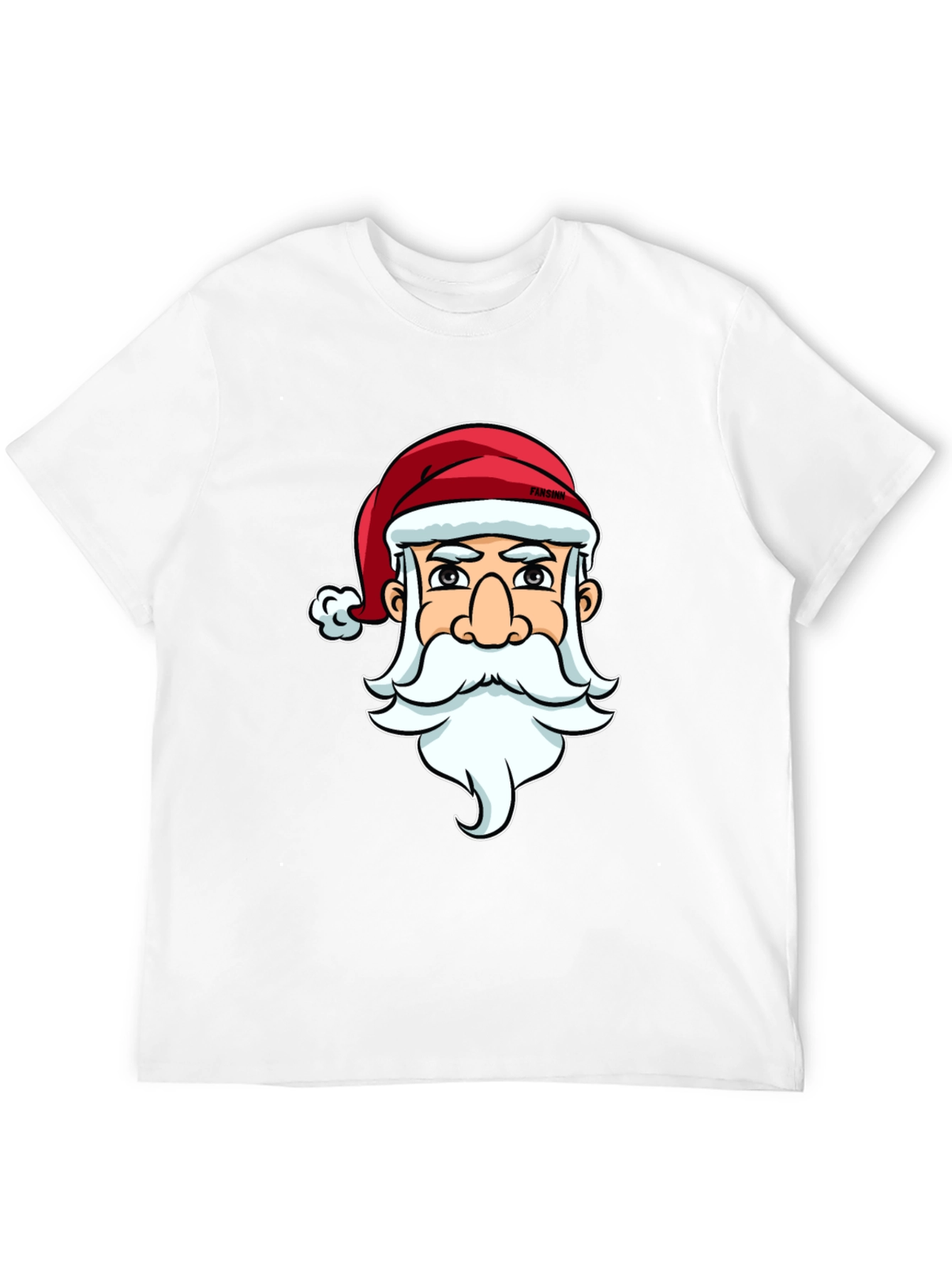 Santa Claus Cartoon Graphic Print Black T-Shirt