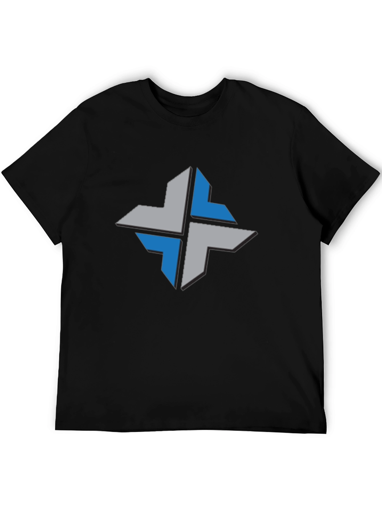 Geometric Cross Tee - Stylish Black T-Shirt
