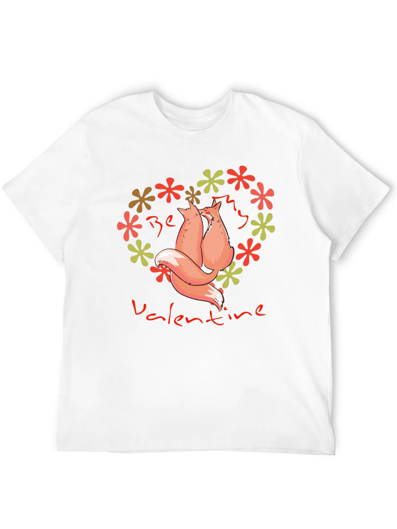 Be My Valentine Foxes Heart Graphic Tee