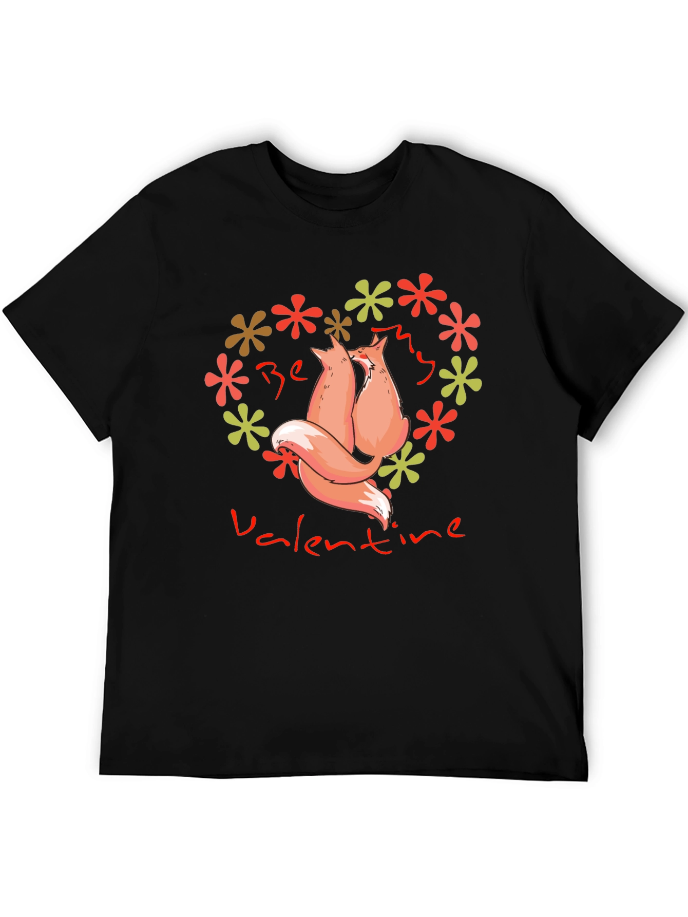 Be My Valentine Foxes Heart Graphic Tee