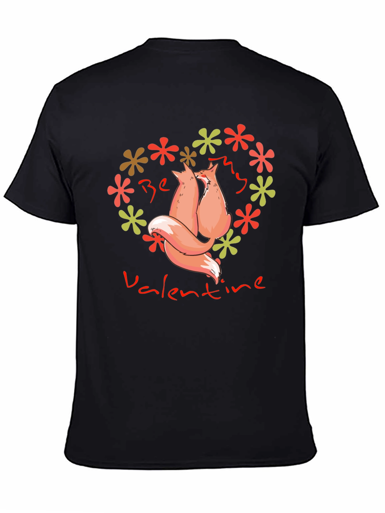 Be My Valentine Foxes Heart Graphic Tee